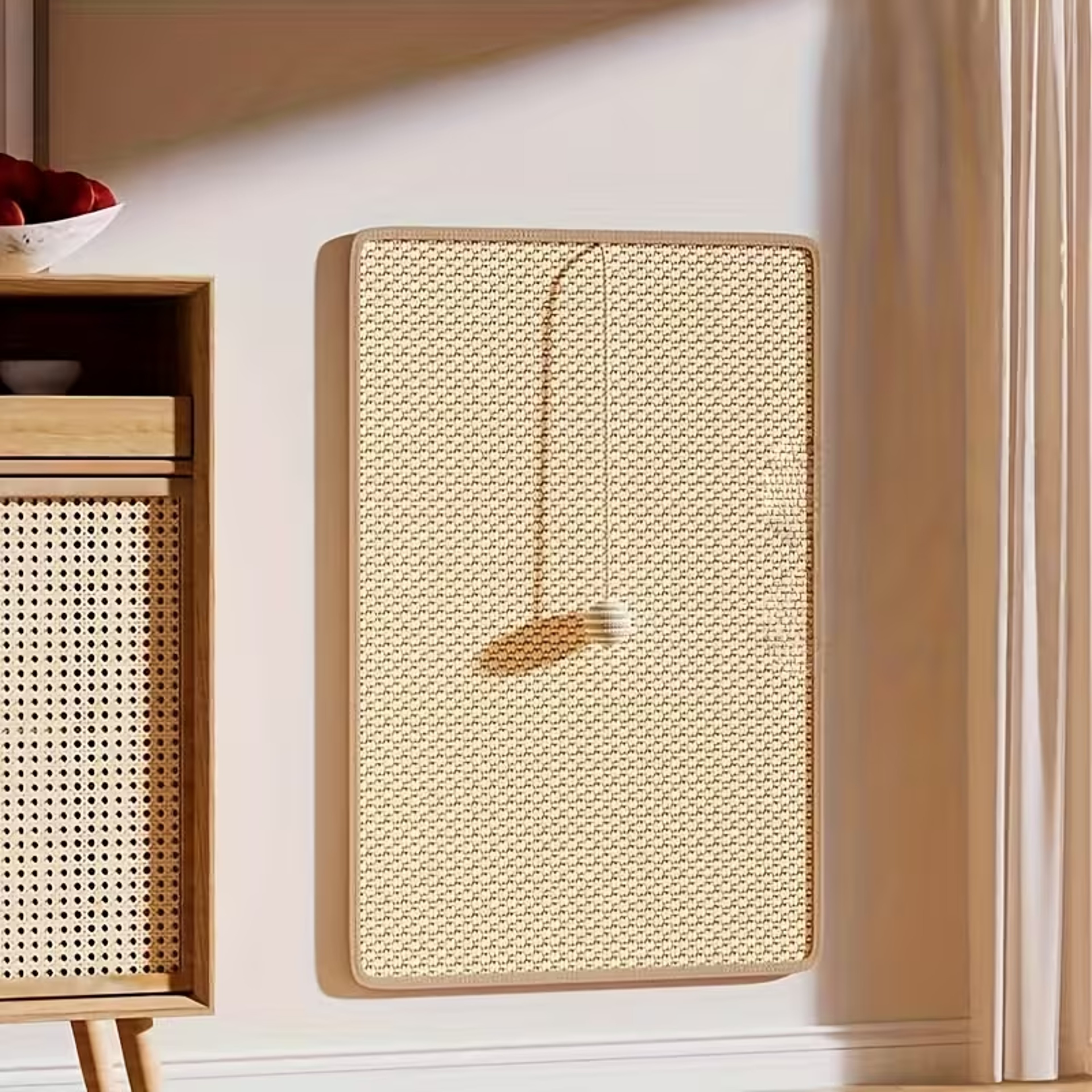 Space Saving Sisal Cat Scratcher with Hanging Ball and Furniture Protection – view 6