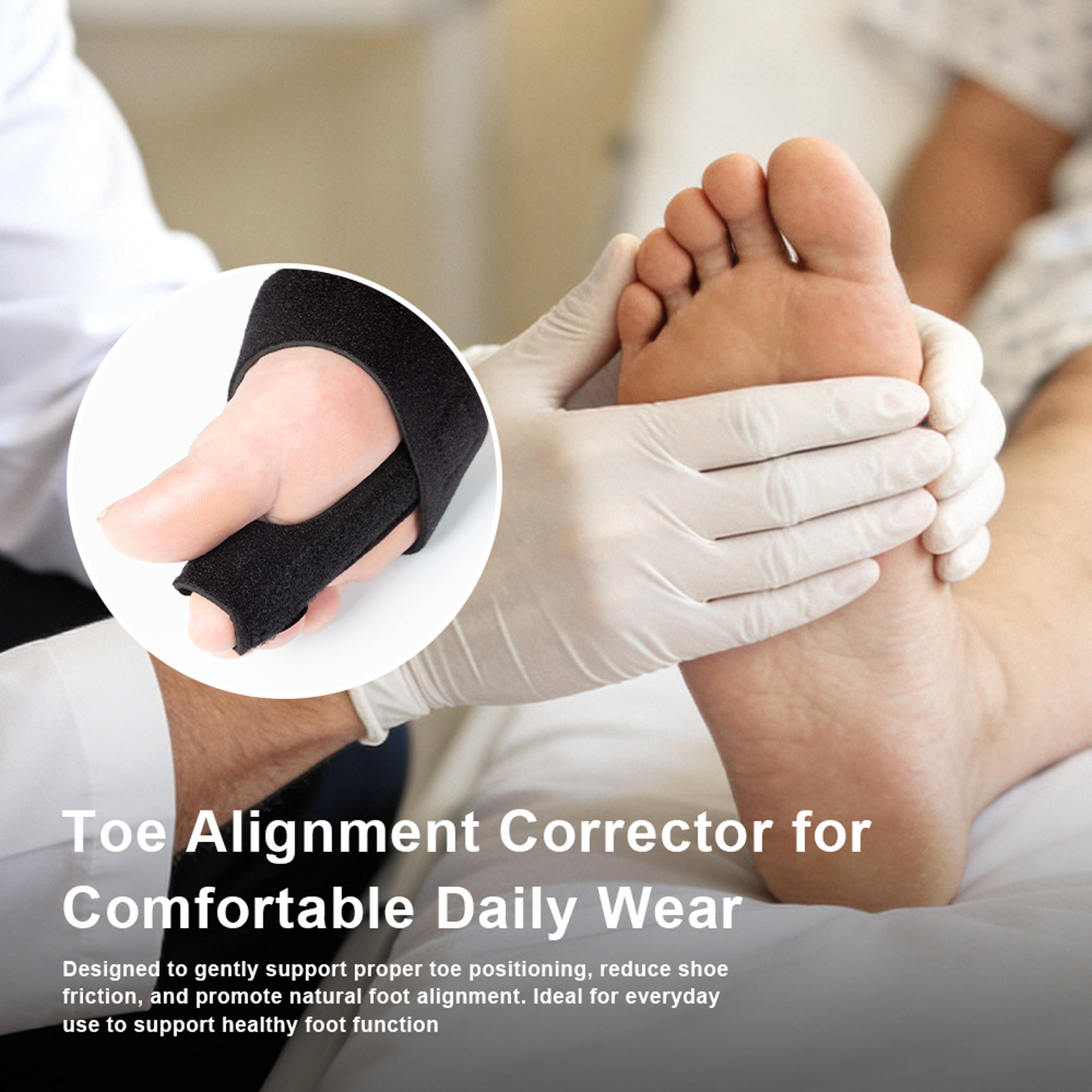 Adjustable Toe Splint Straightener And Hammer Toe Corrector For Crooked Bent And Injured Toes 3