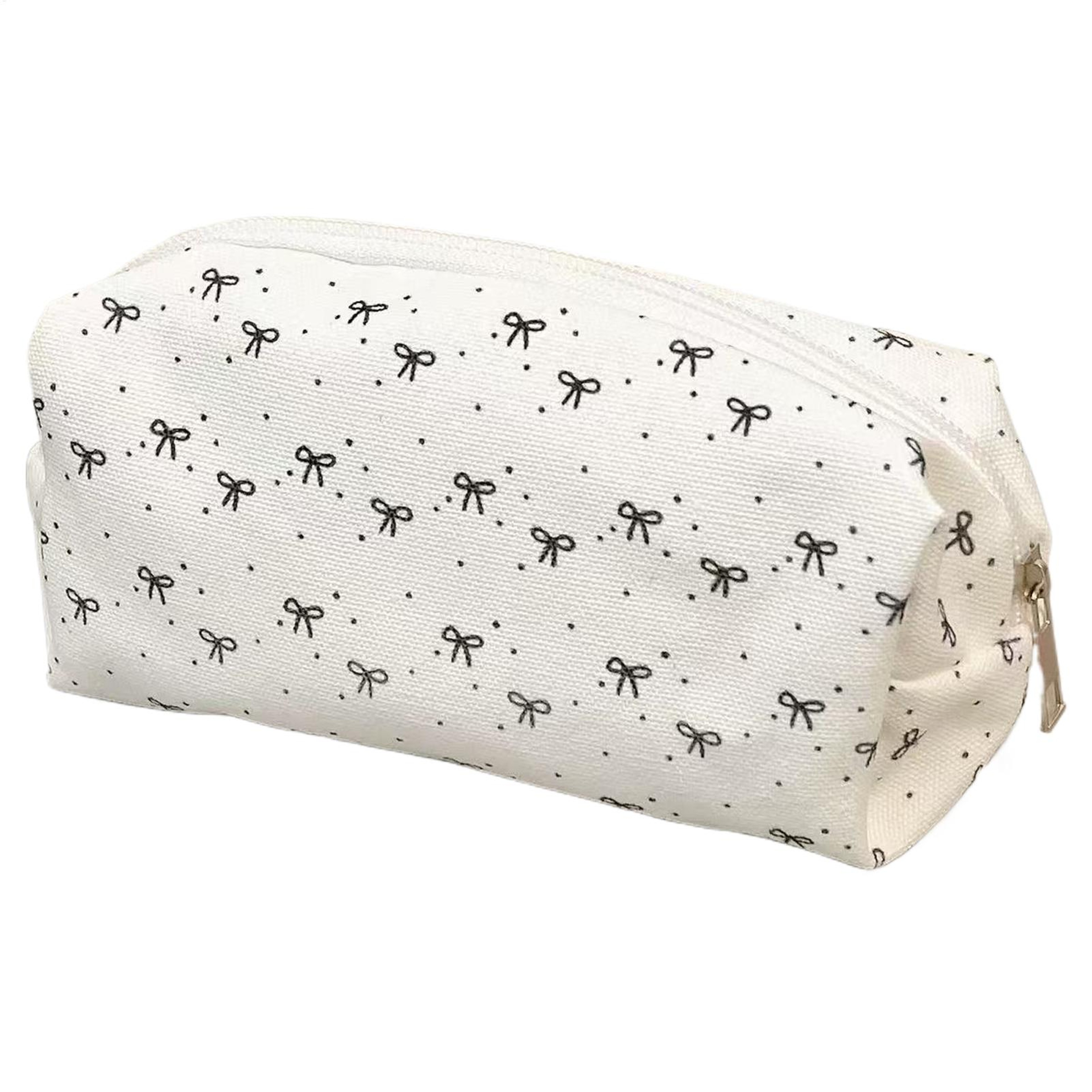 Bow Pattern Large Capacity Pencil Case Portable Stationery Organizer For School And Travel 0