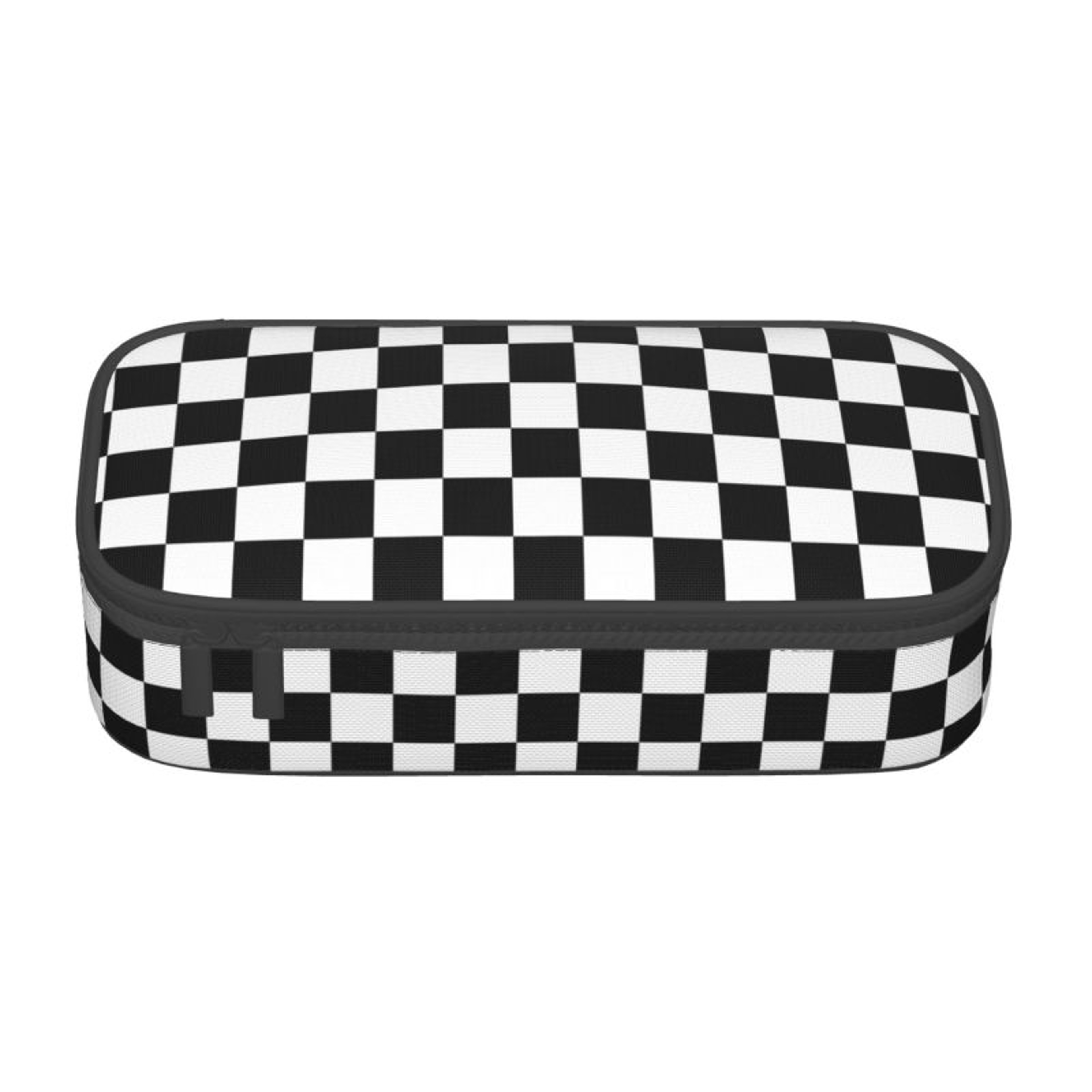 Black  White Checkered Pencil Case Large Capacity Pencil Case With Multi Compartment Storage 1