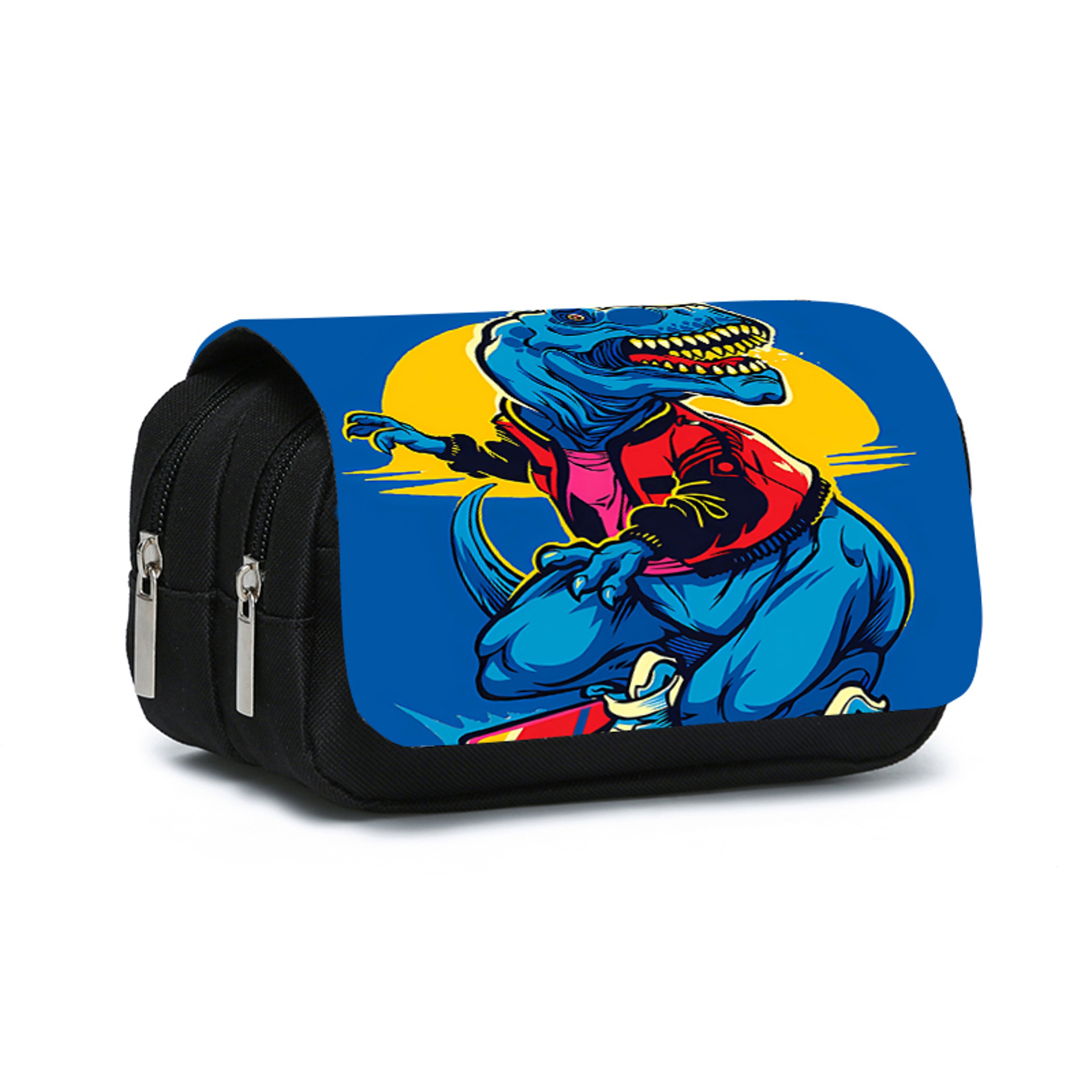 Dinosaur Double Layer Pencil Case For Kids Cartoon School Supplies Organizer 0