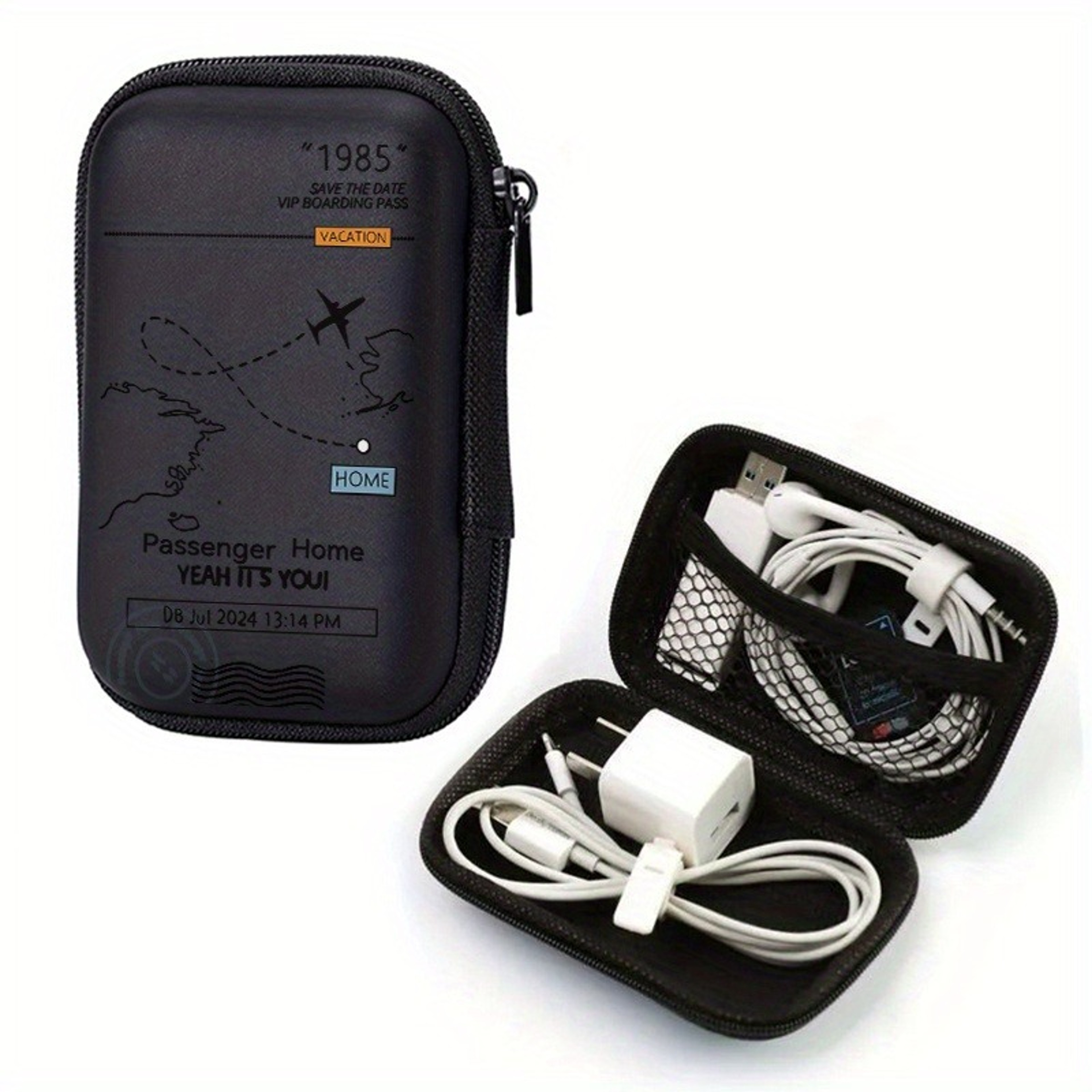 Airplane Print EVA Hard Shell Case and Electronics Organizer for Travel – view 6