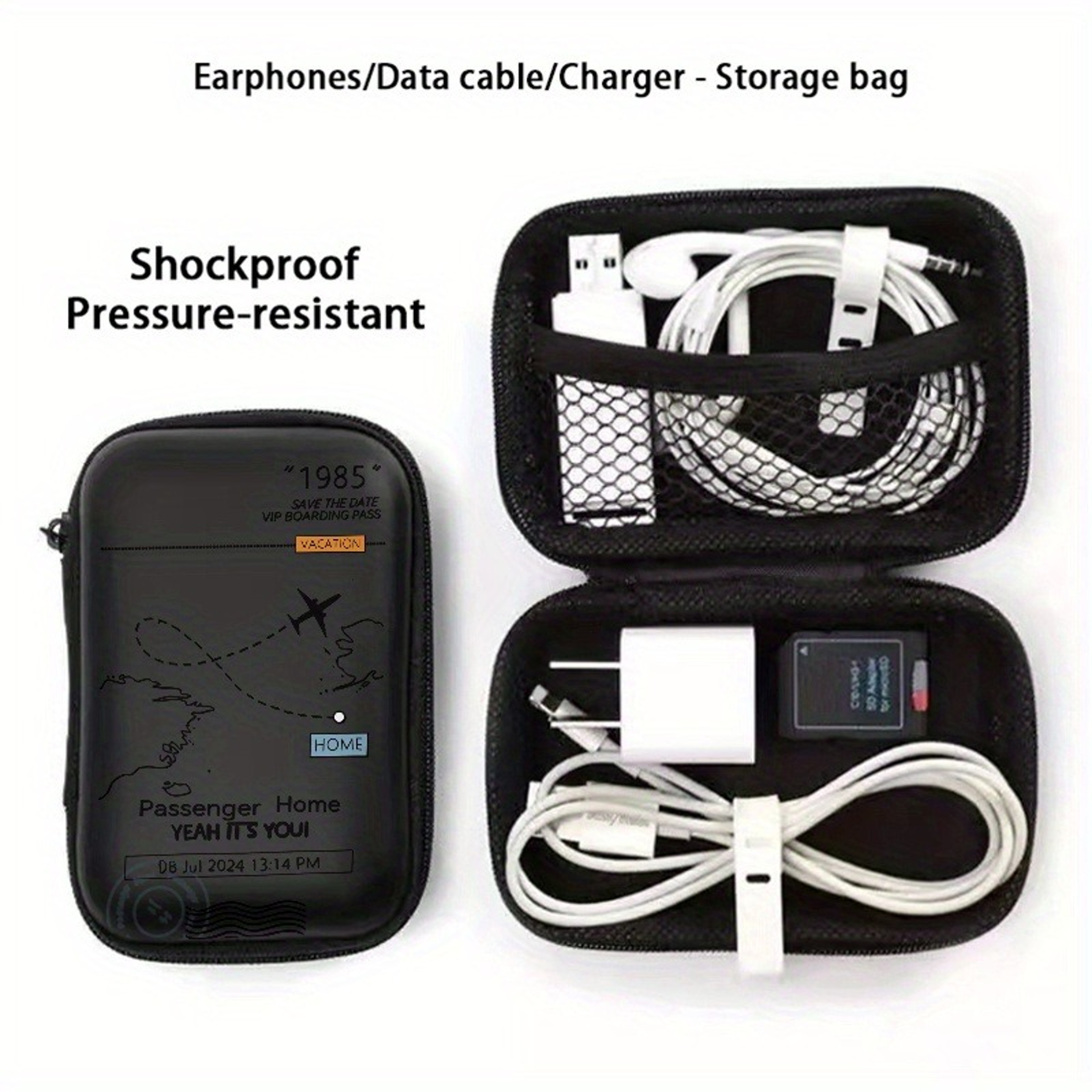 Airplane Print EVA Hard Shell Case and Electronics Organizer for Travel – view 5