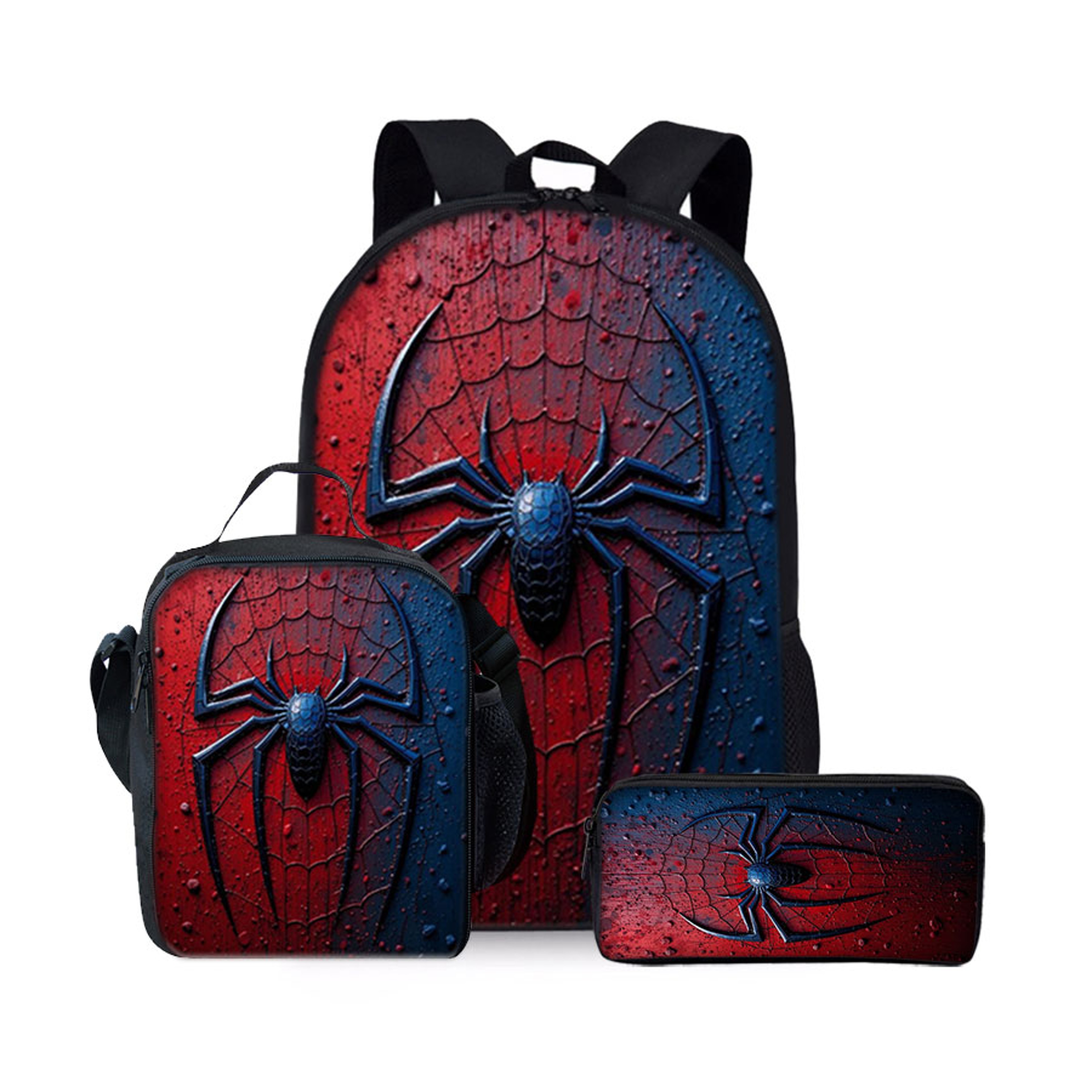 Spider Pattern Kids School Back pack Set with Lunch Bag and Pencil Case – view 7