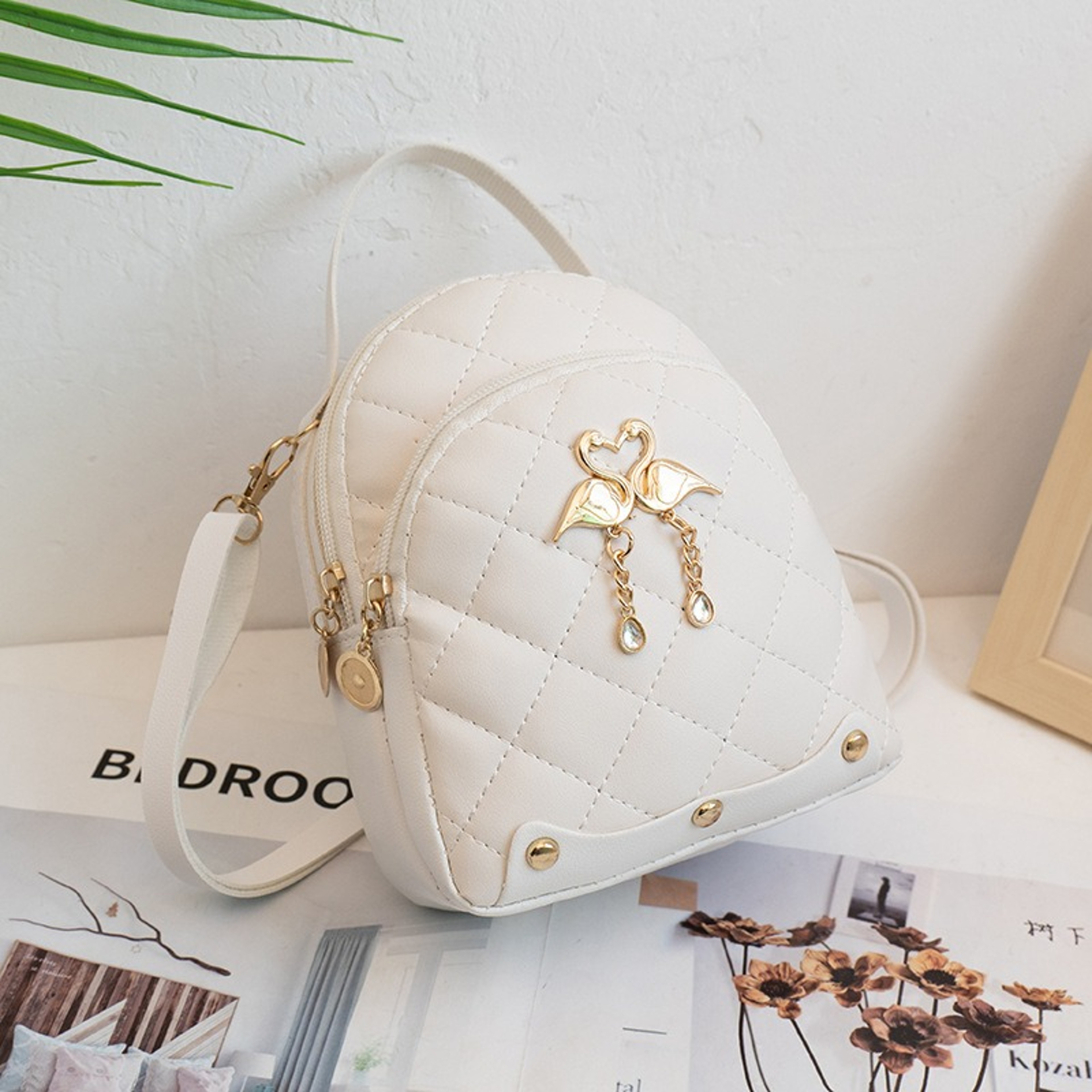 Cute PU Leather Mini Backpack And Cross Body Bag For Women 1