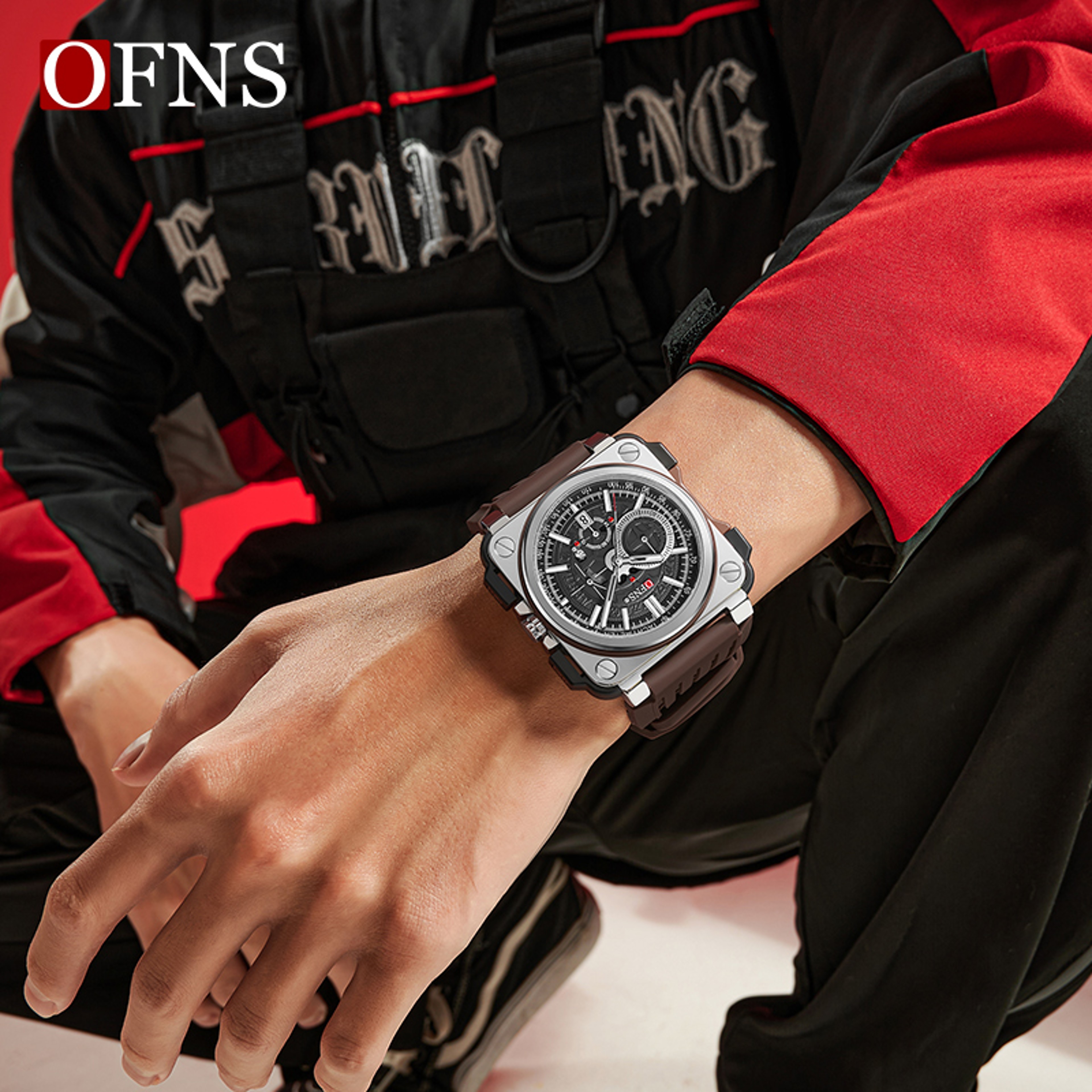 Bold Dial Mens Quartz Watch With Silicone Strap 4