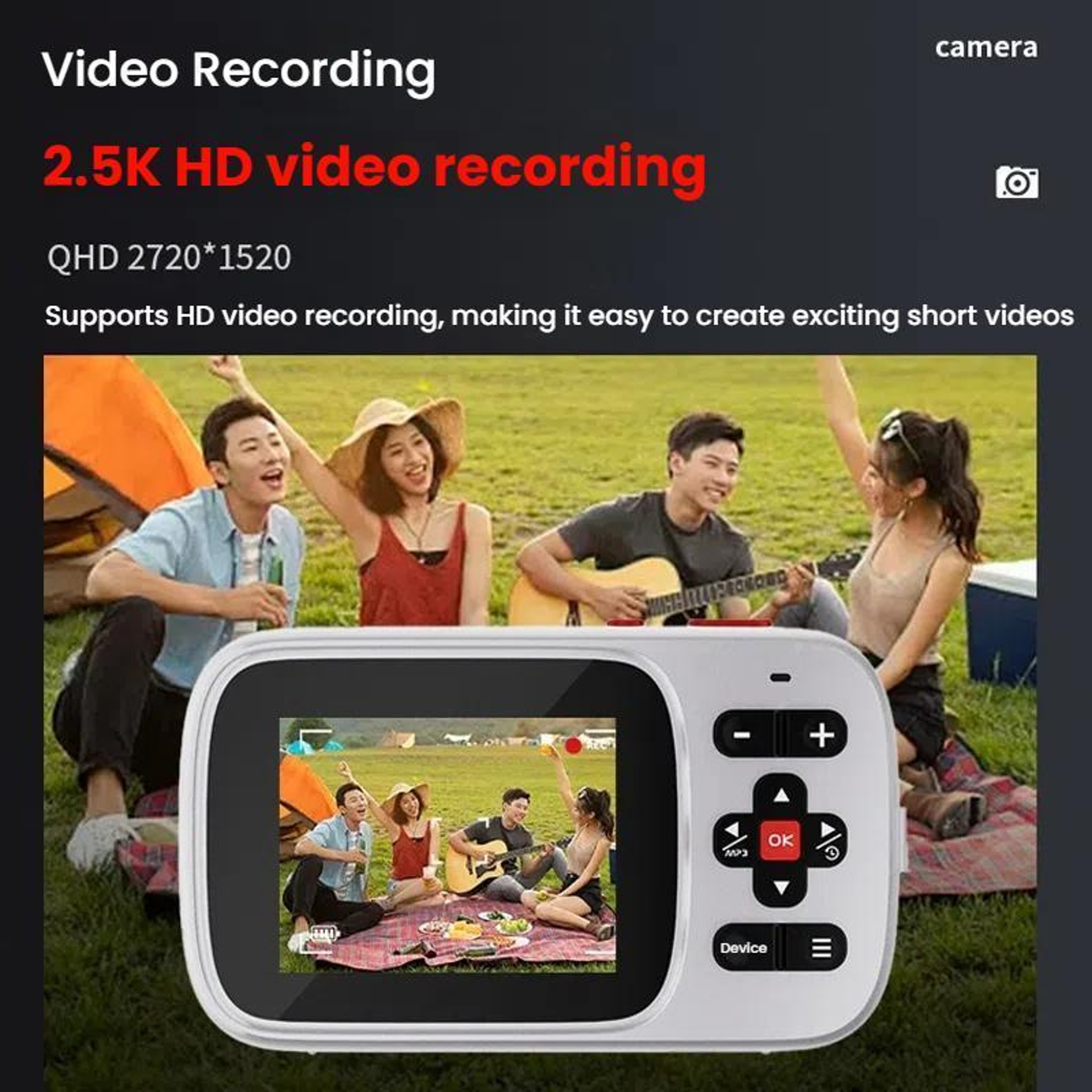 72MP HD Digital Camera with 16X Digital Zoom 2.4 Inch Display and MP3 Player – view 8