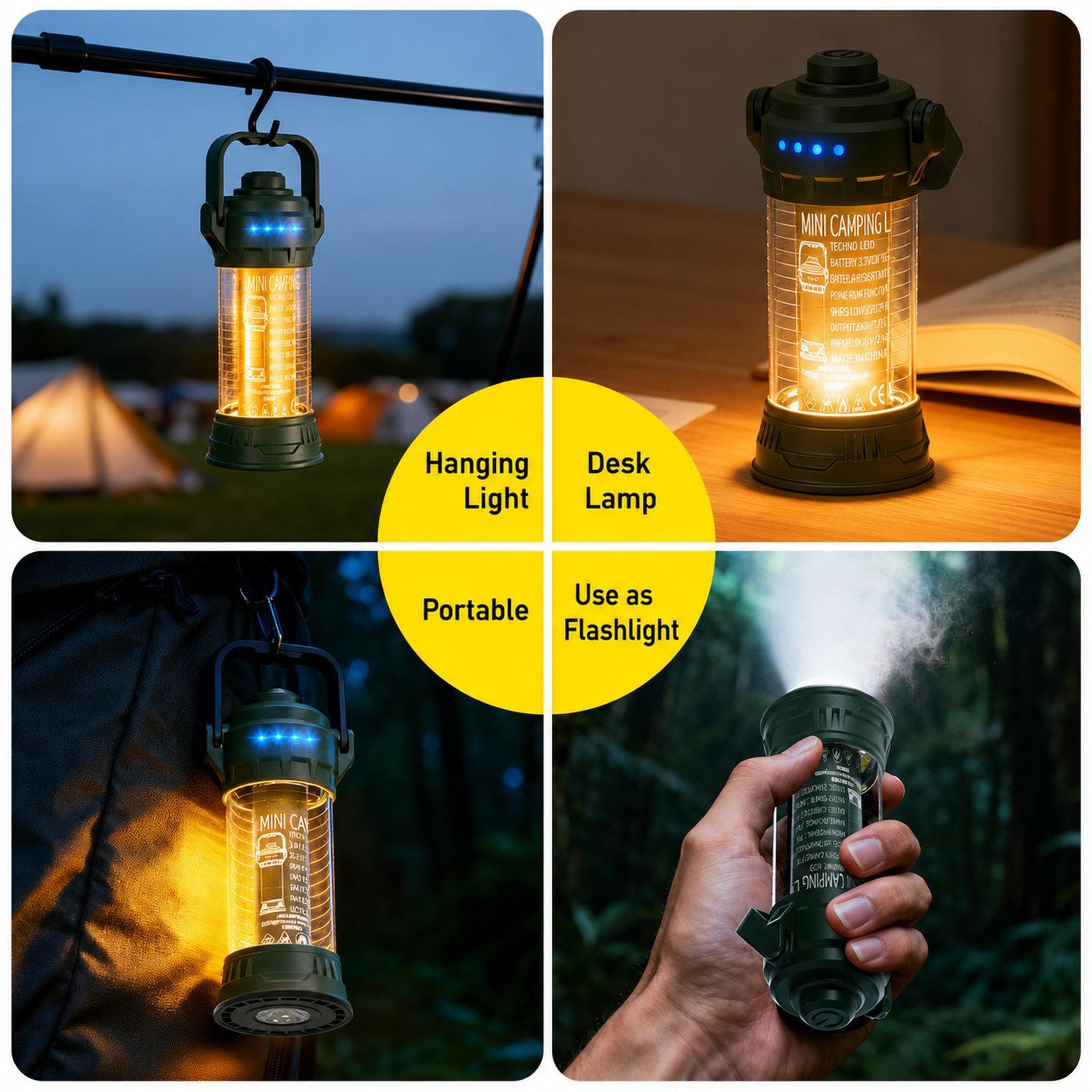 Rechargeable LED Camping Light with 6 Lighting Modes and Portable Handle – view 7