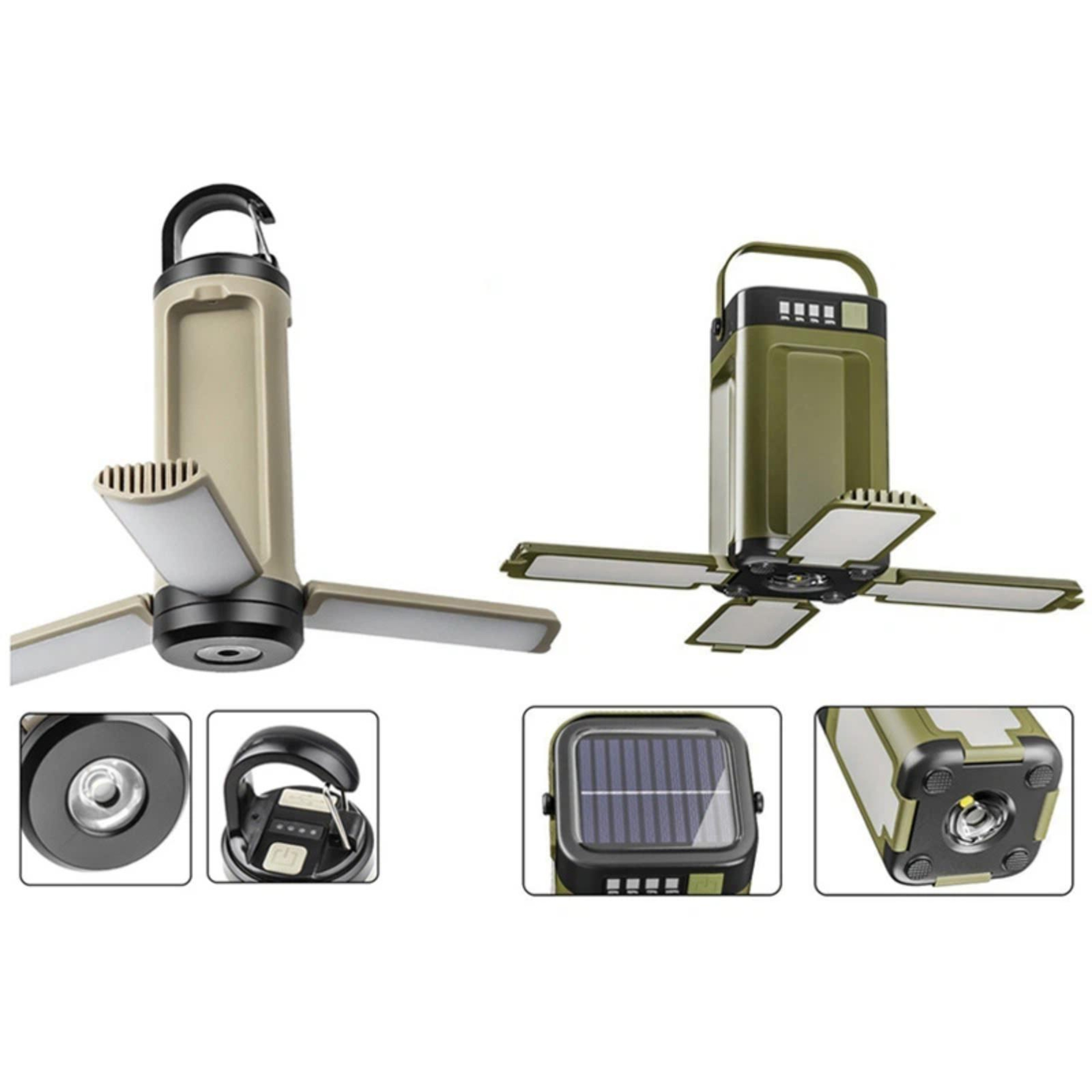 Foldable LED Camping Lantern with Hook Type C Rechargeable 3 Leaf Tent Light – view 10