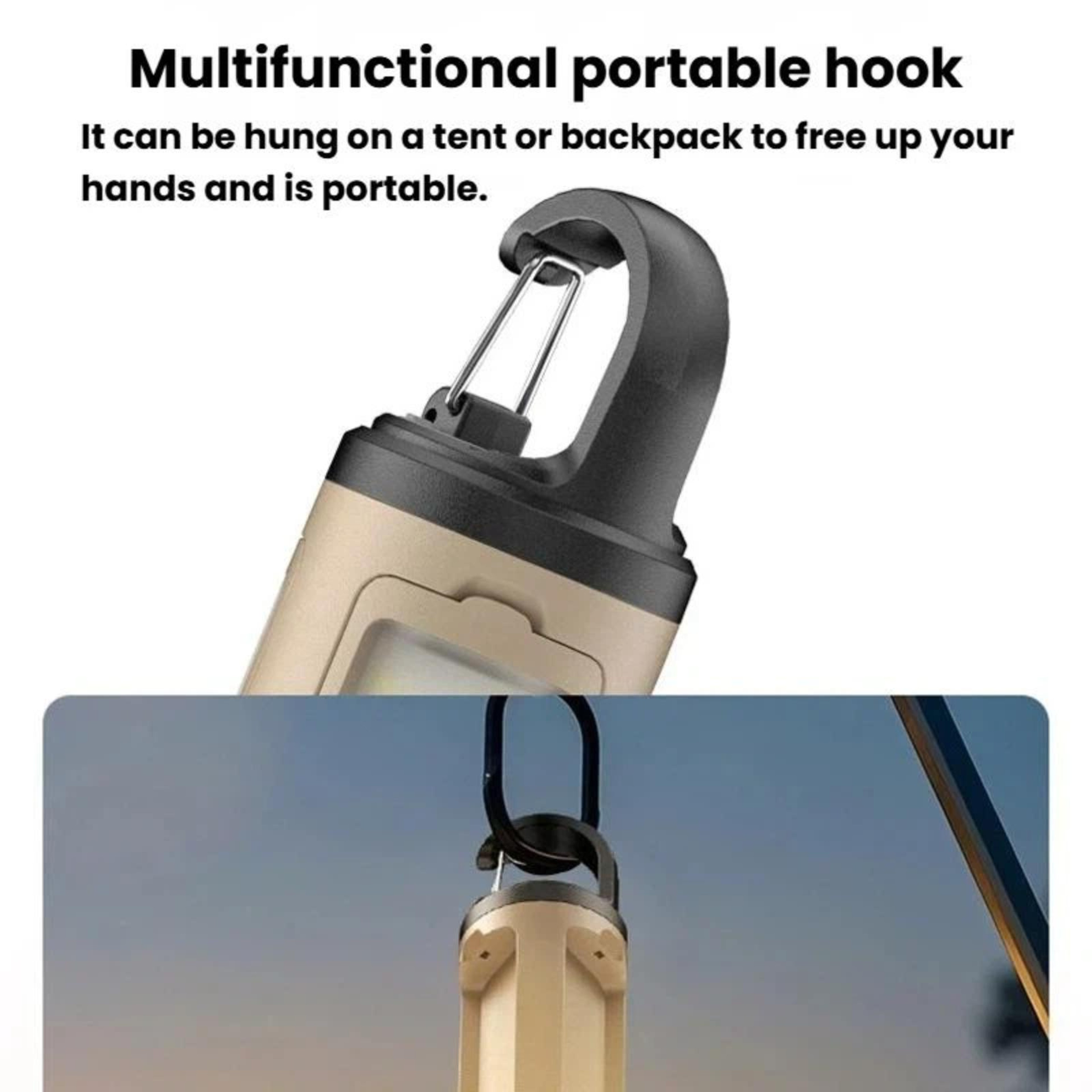 Foldable LED Camping Lantern with Hook Type C Rechargeable 3 Leaf Tent Light – view 8