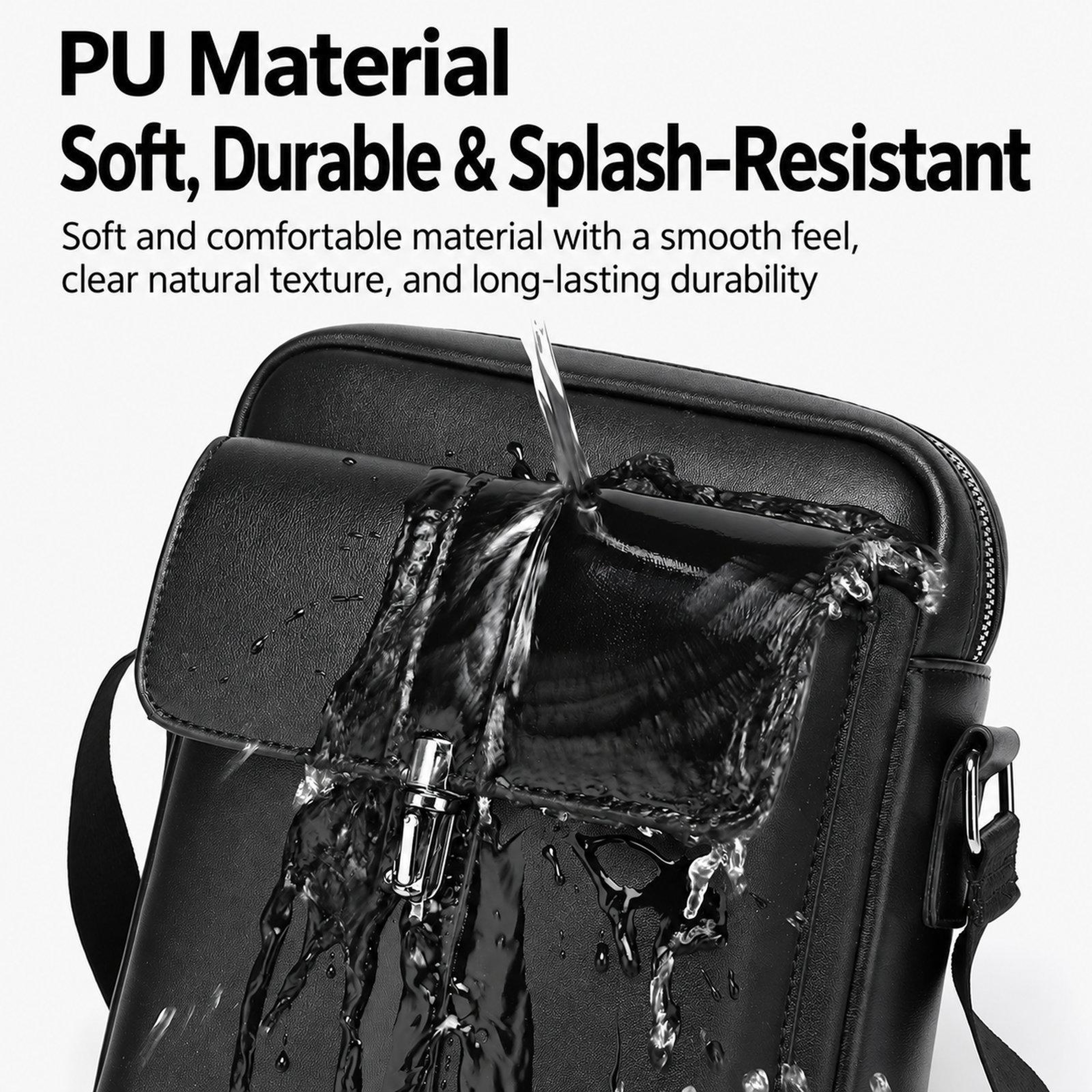 Mens Water Resistant Crossbody Shoulder Bag with Adjustable Strap and Multiple Pockets – view 4