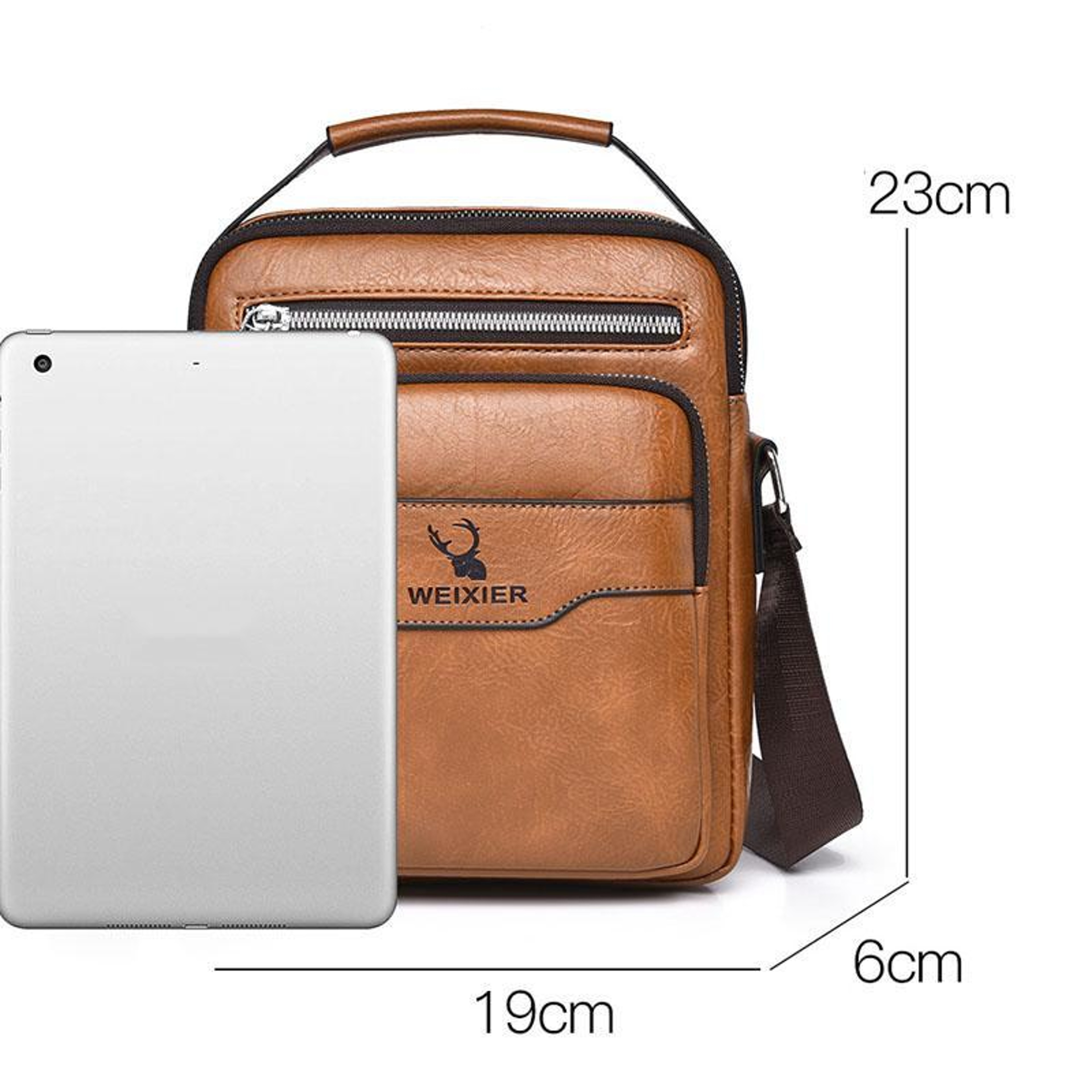Men's PU Leather Crossbody Bag with Adjustable Strap and Multiple Compartments – view 10