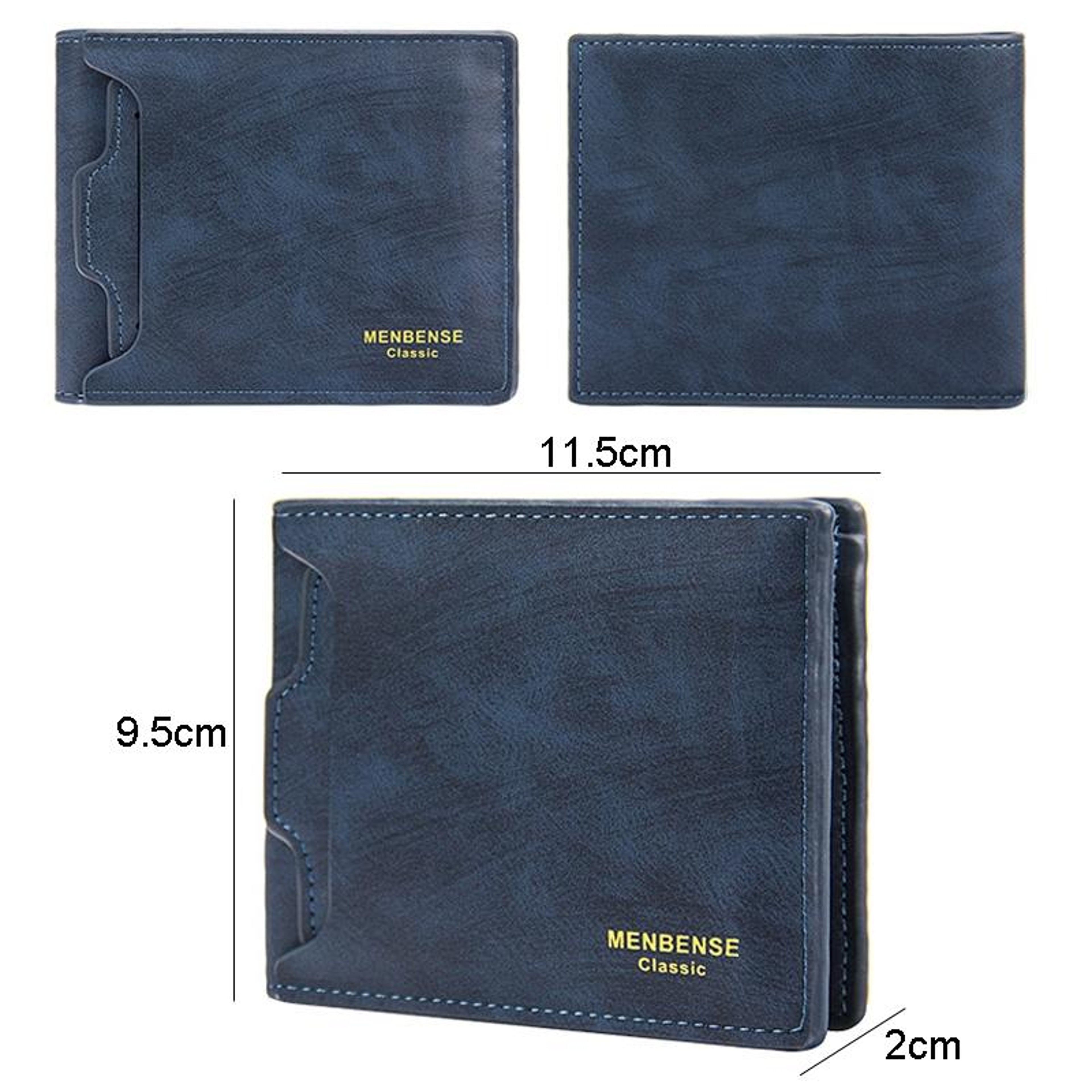 Men's Bifold PU Leather Wallet with Multiple Card Slots and Zipper Coin Pocket – view 3