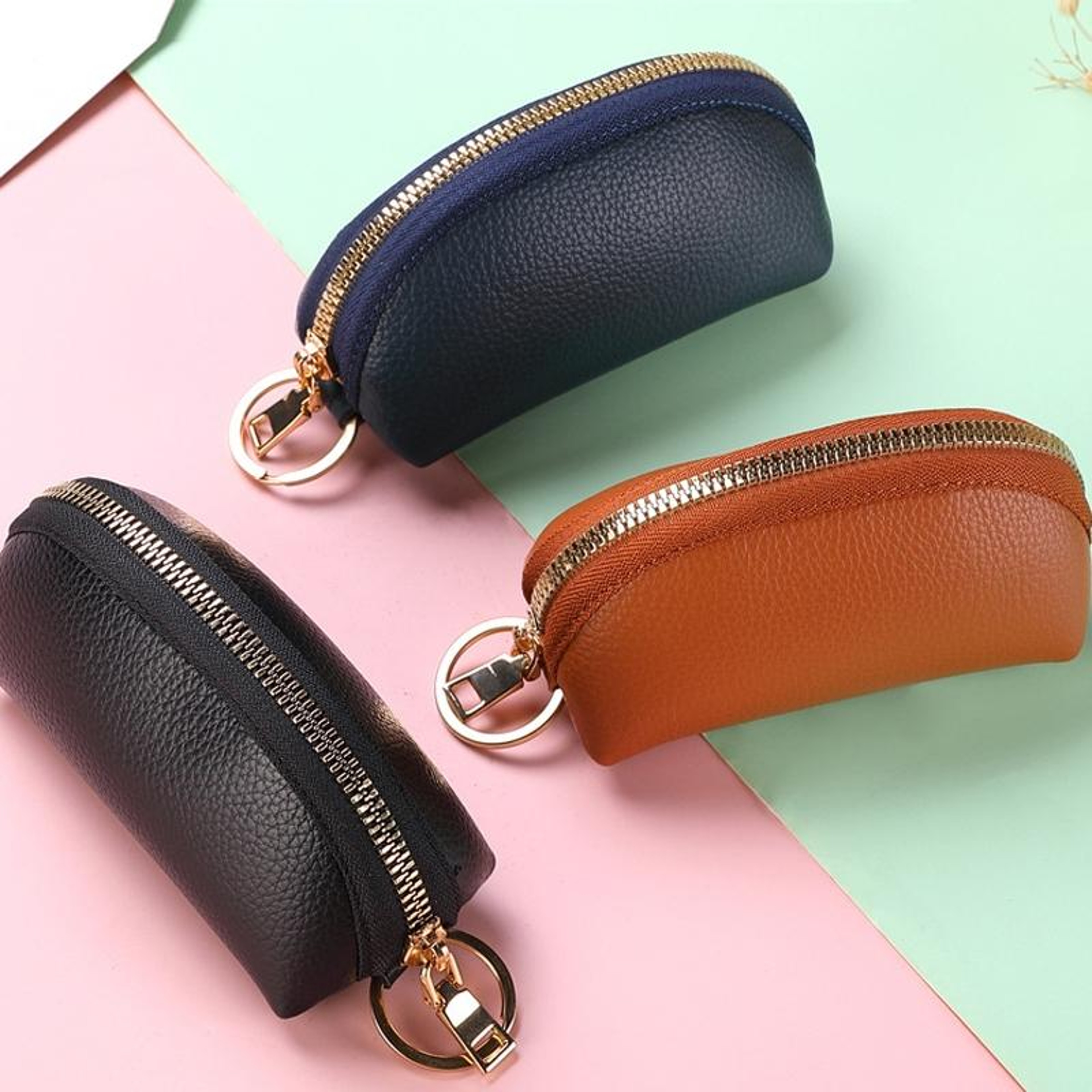 Mini Car Key Bag with Zipper and Internal Key Ring – view 2