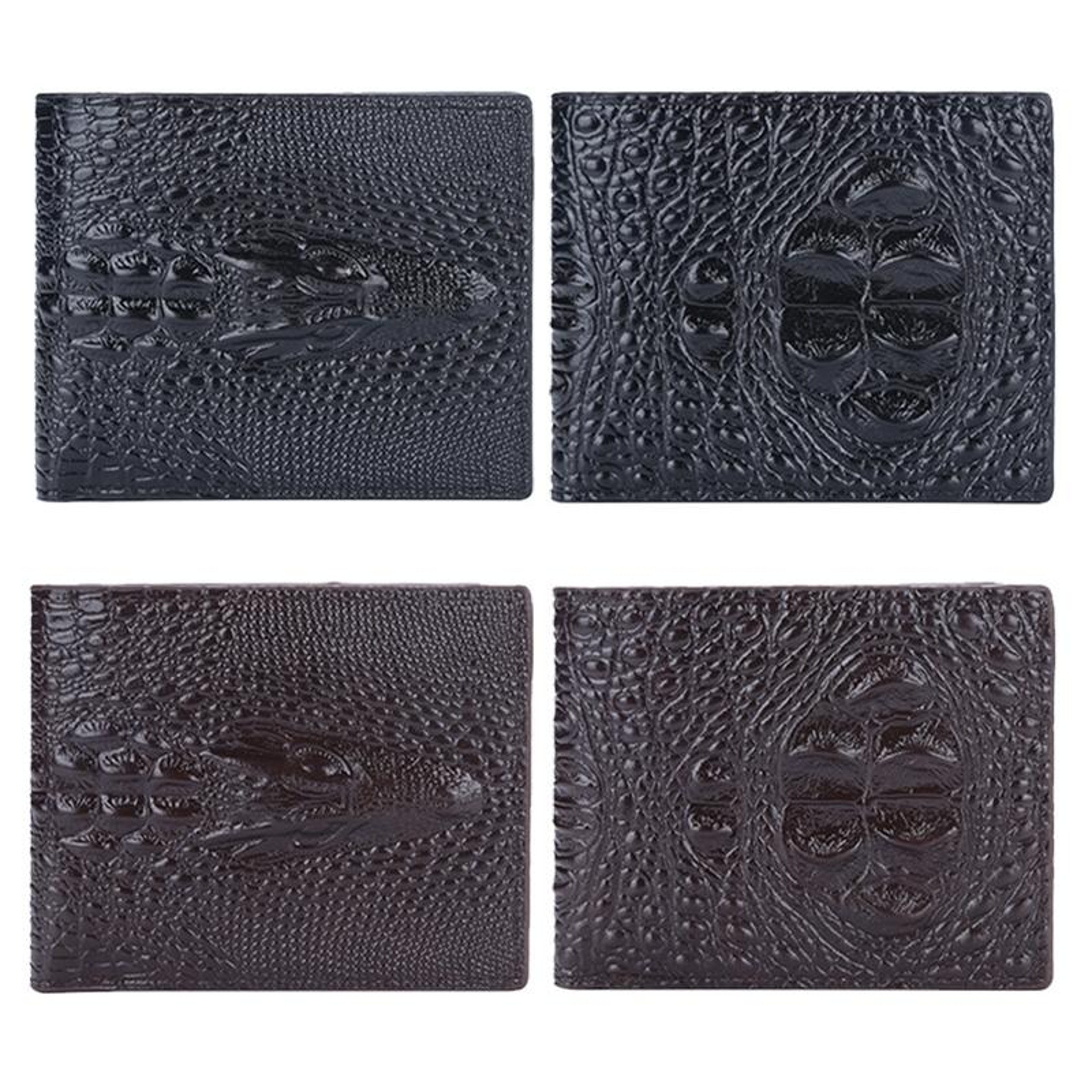 Mens Short Wallet with Crocodile Print and Multiple Card Slots – view 3