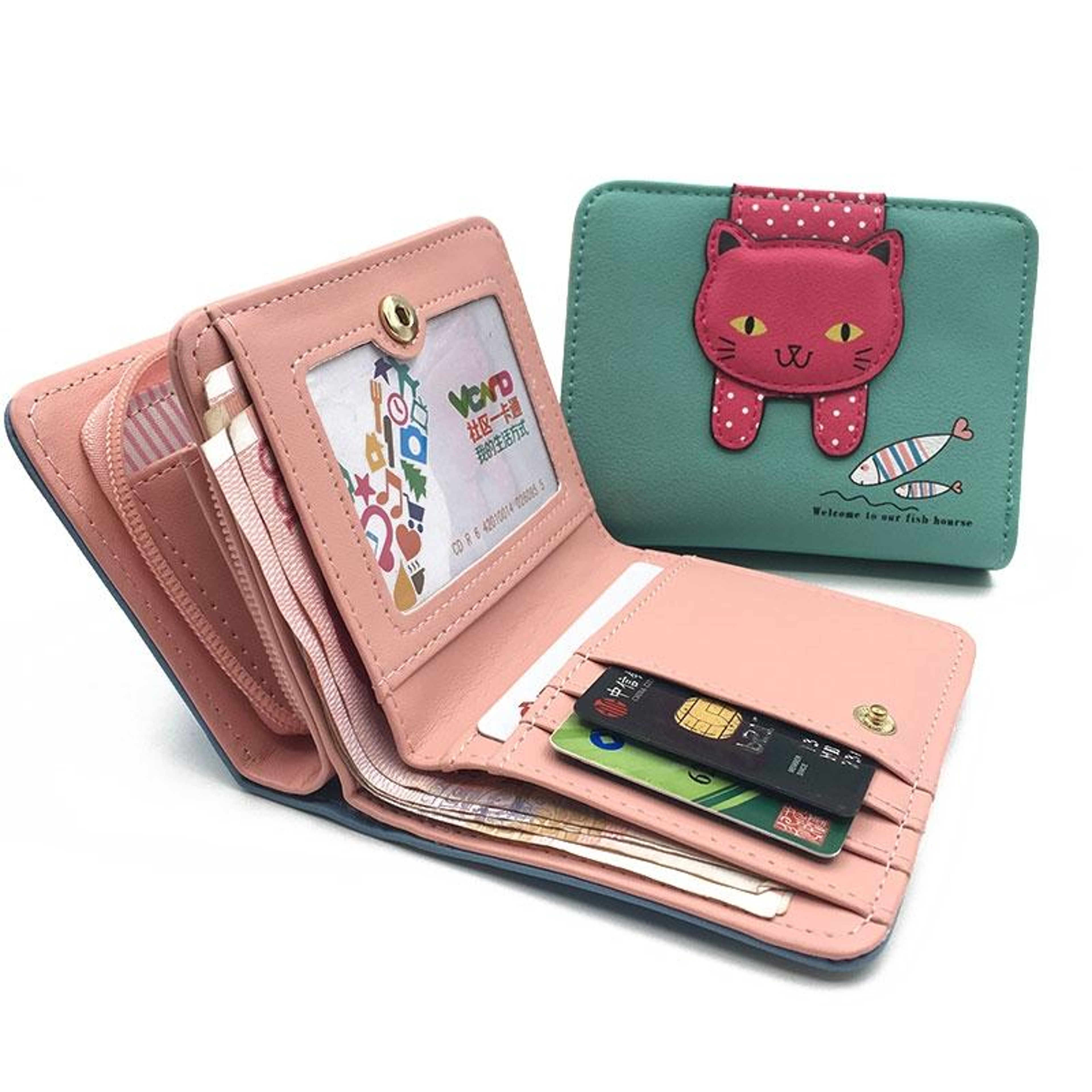 Cute Cat Wallet for Women with Zipper Closure and Multiple Card Slots – view 5