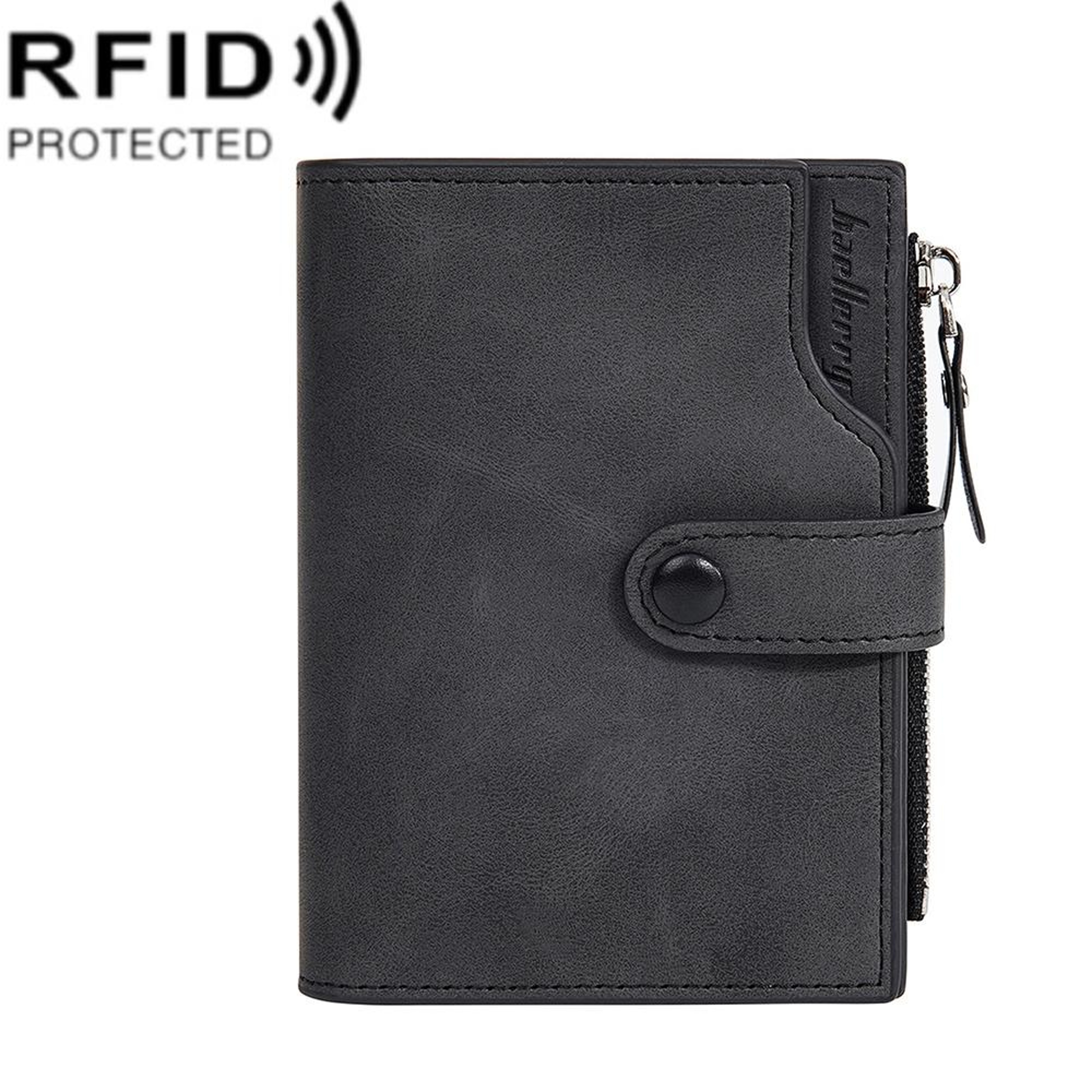 RFID Anti Theft Tri Fold Wallet for Men with Zipper Coin Pocket – view 1