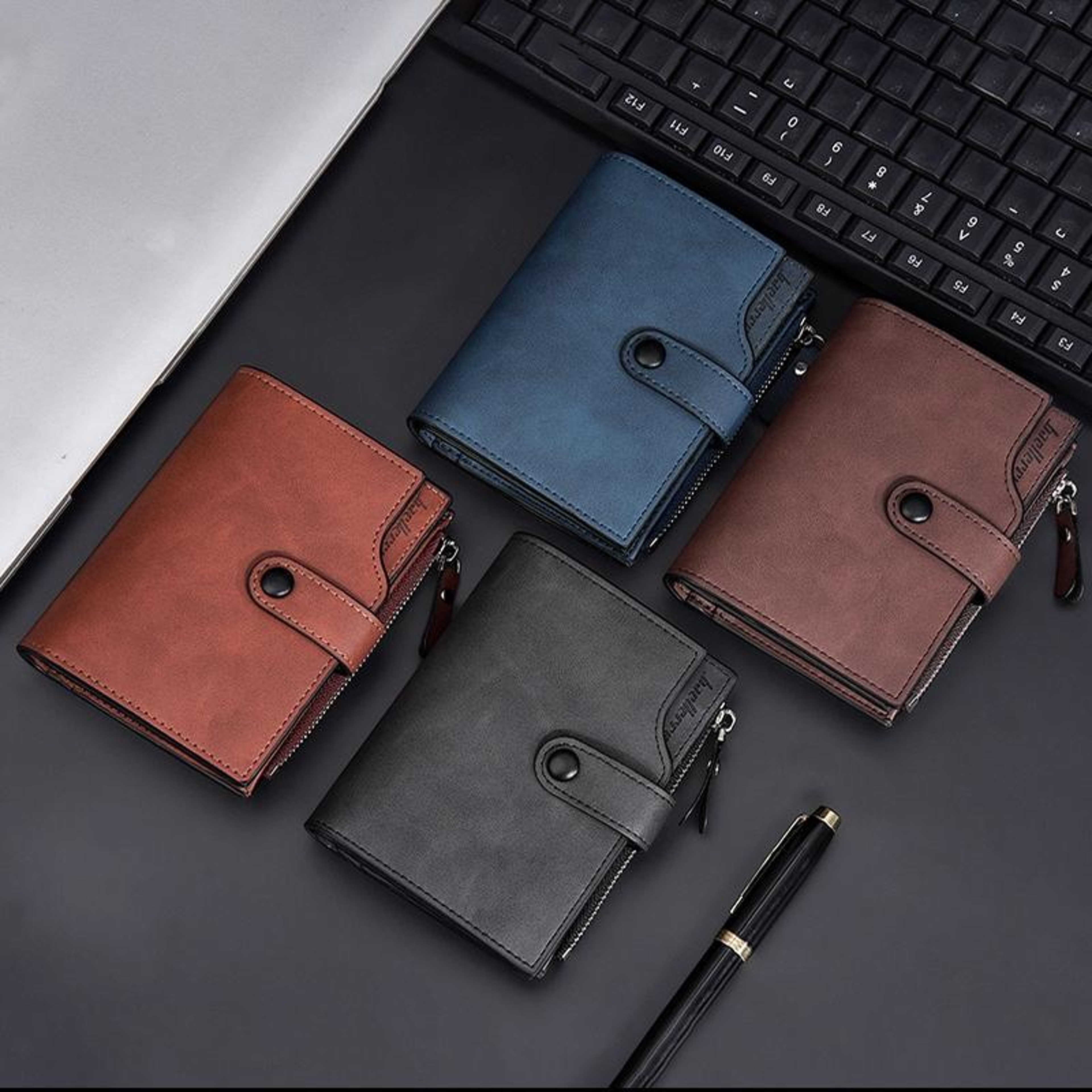 RFID Anti Theft Tri Fold Wallet for Men with Zipper Coin Pocket – view 8