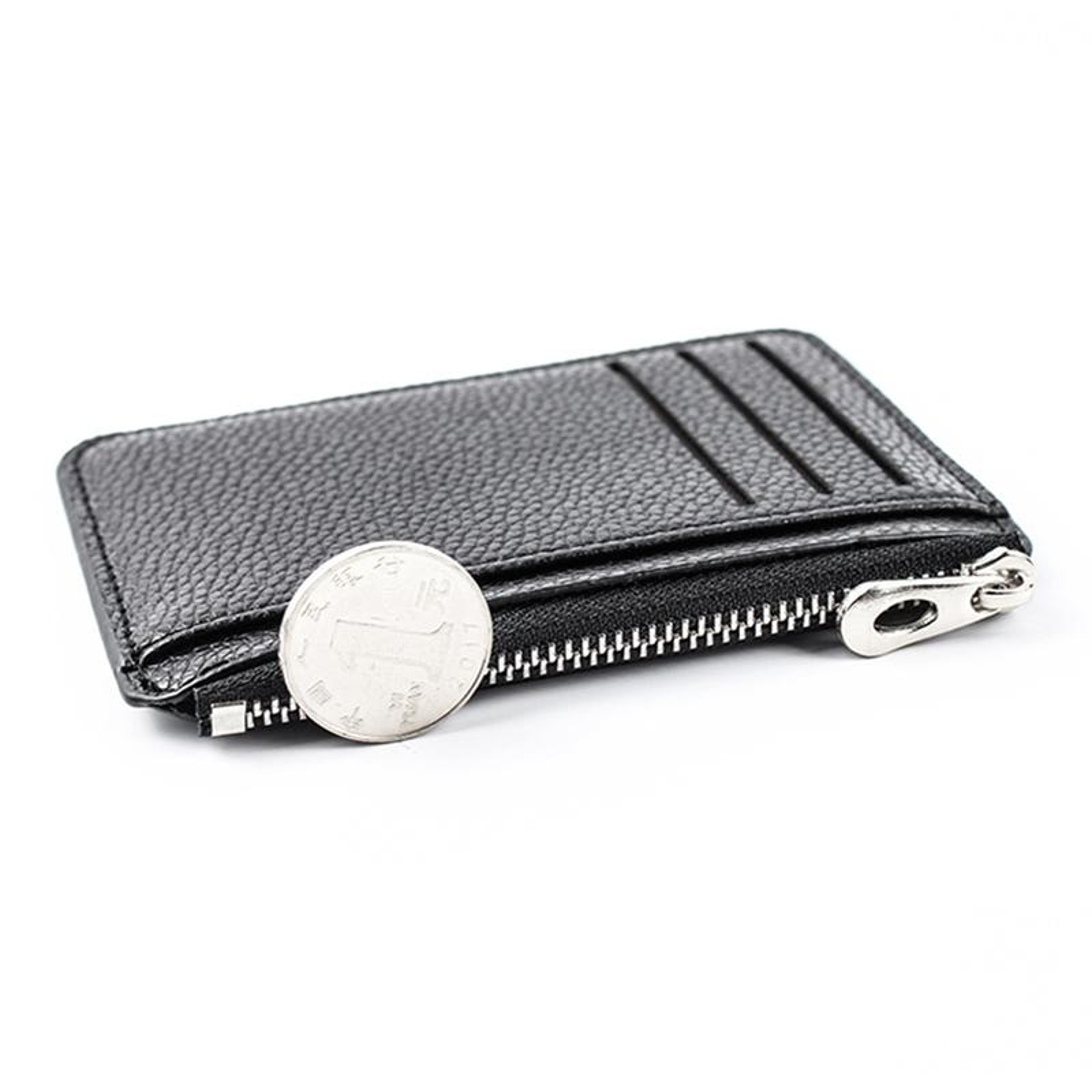 Mini PU Leather Card Holder & Coin Purse with Multiple Card Slots in Blue – view 7
