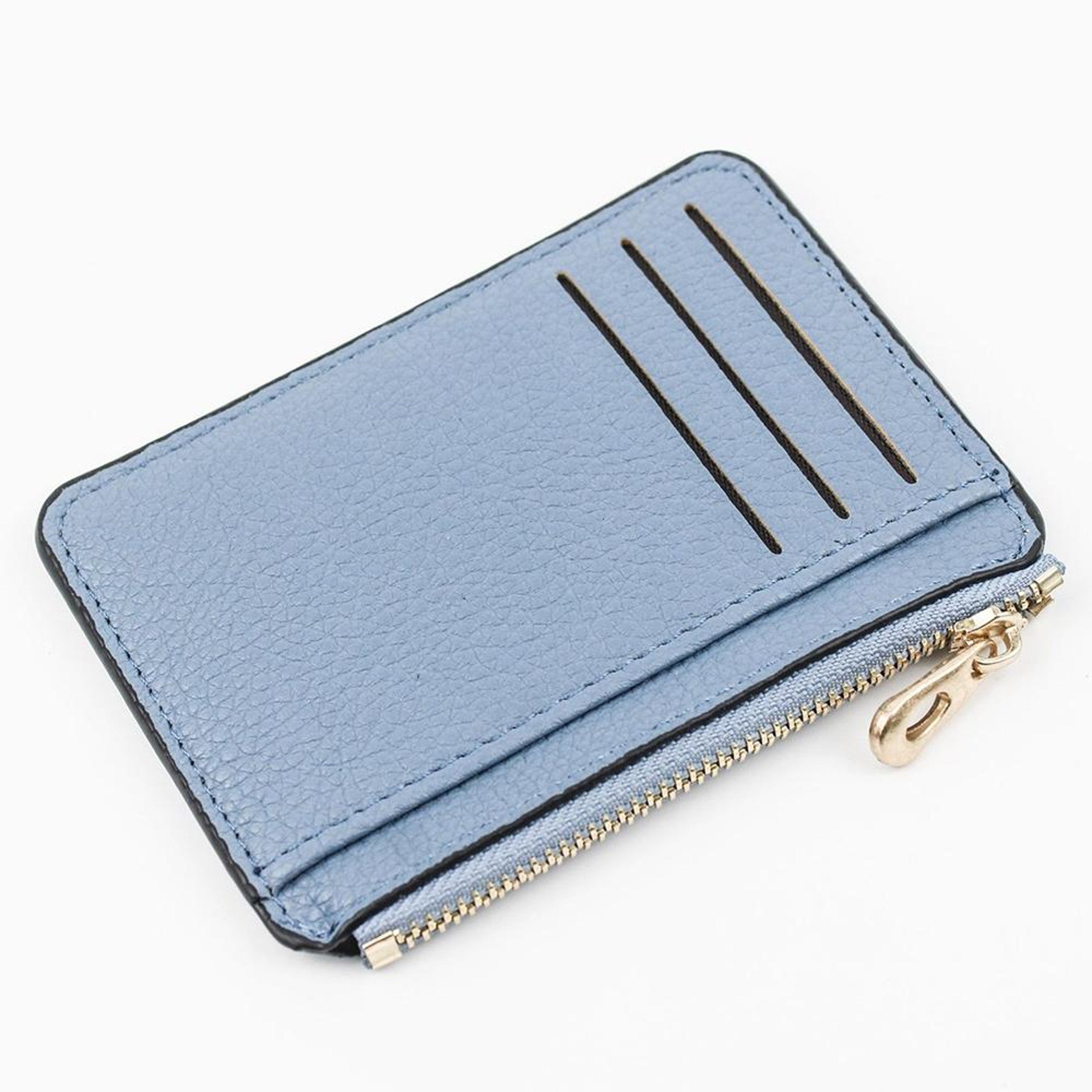 Mini PU Leather Card Holder & Coin Purse with Multiple Card Slots in Blue – view 11