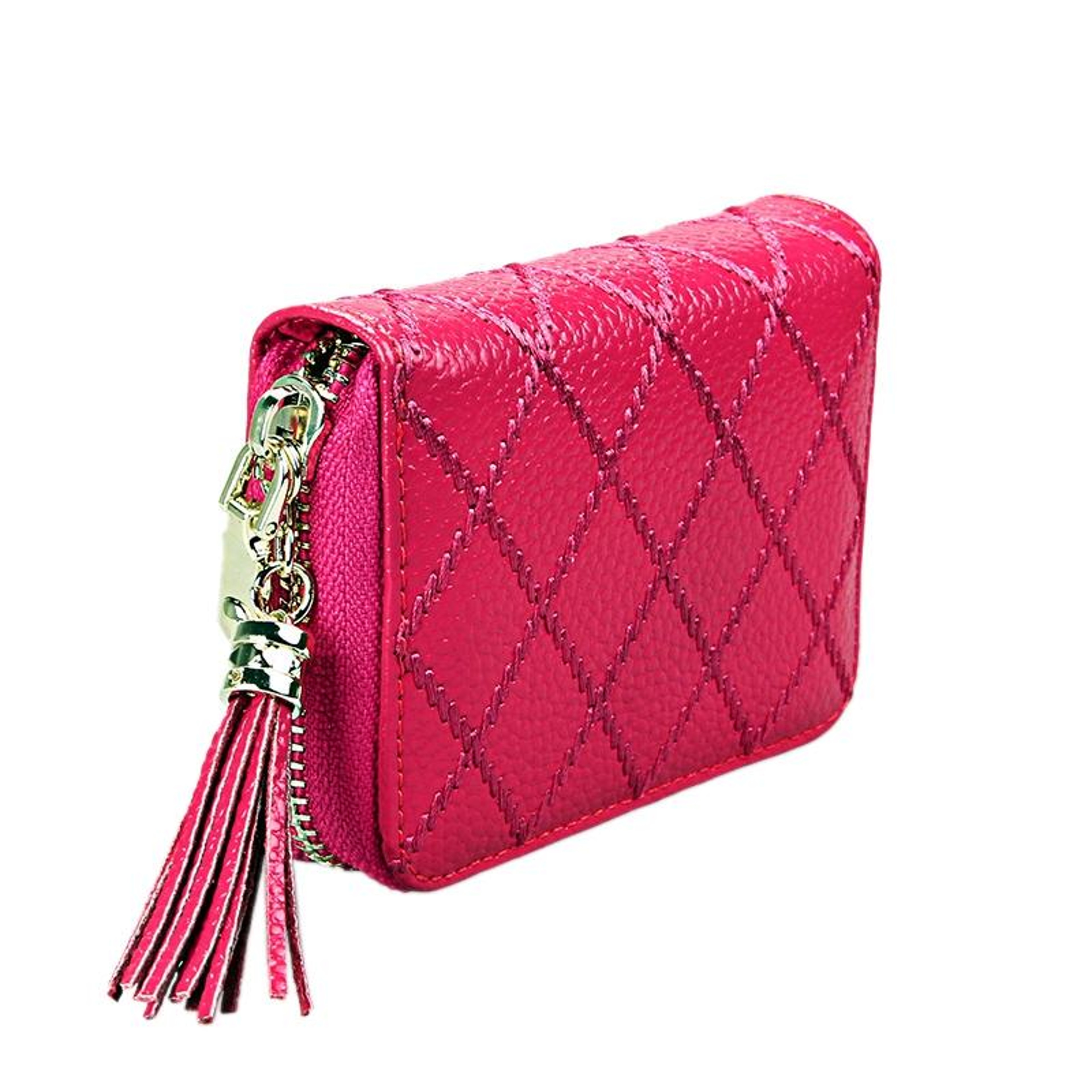 Portable Leather Cosmetic Bag With Zipper Purple 1