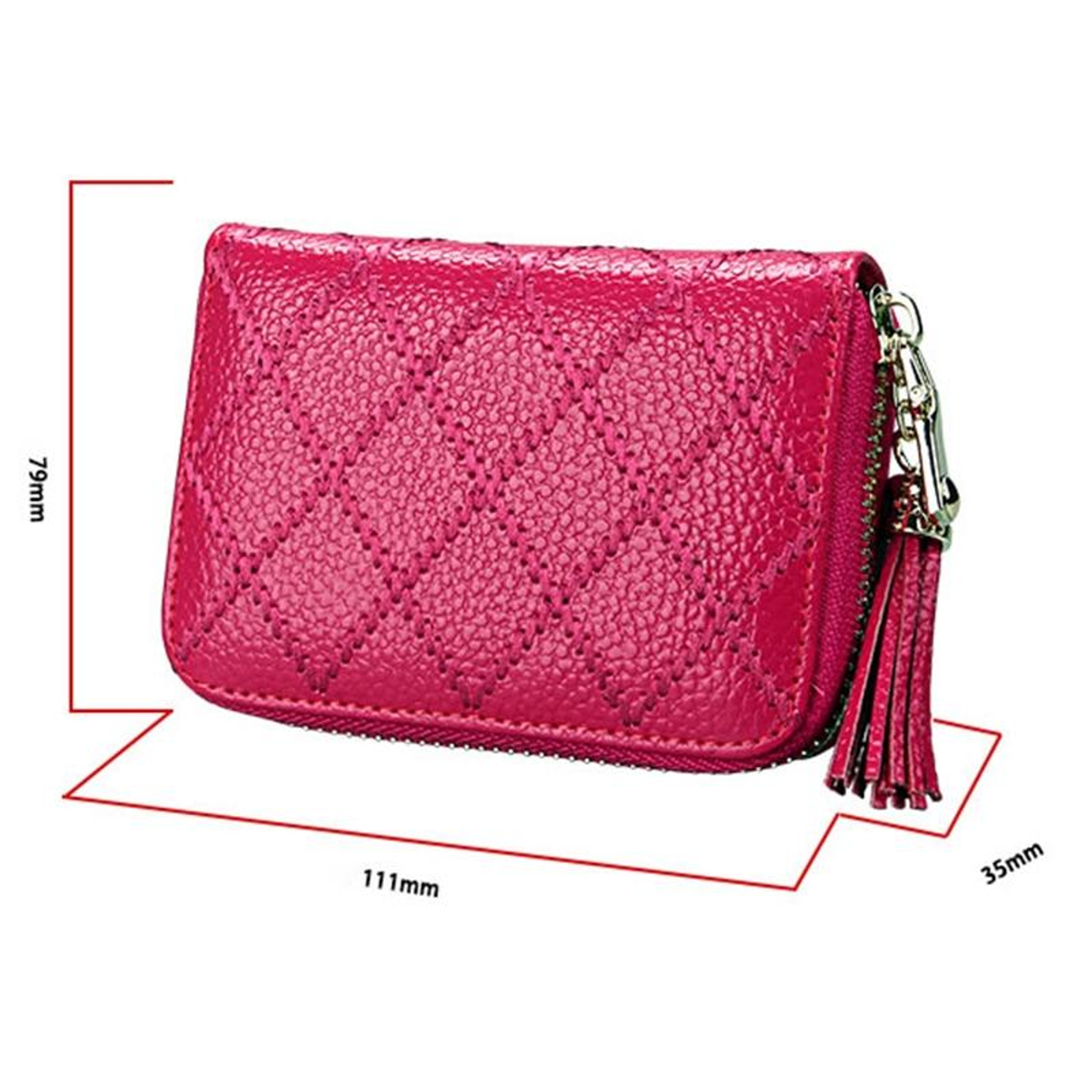 Portable Leather Cosmetic Bag With Zipper Purple 5
