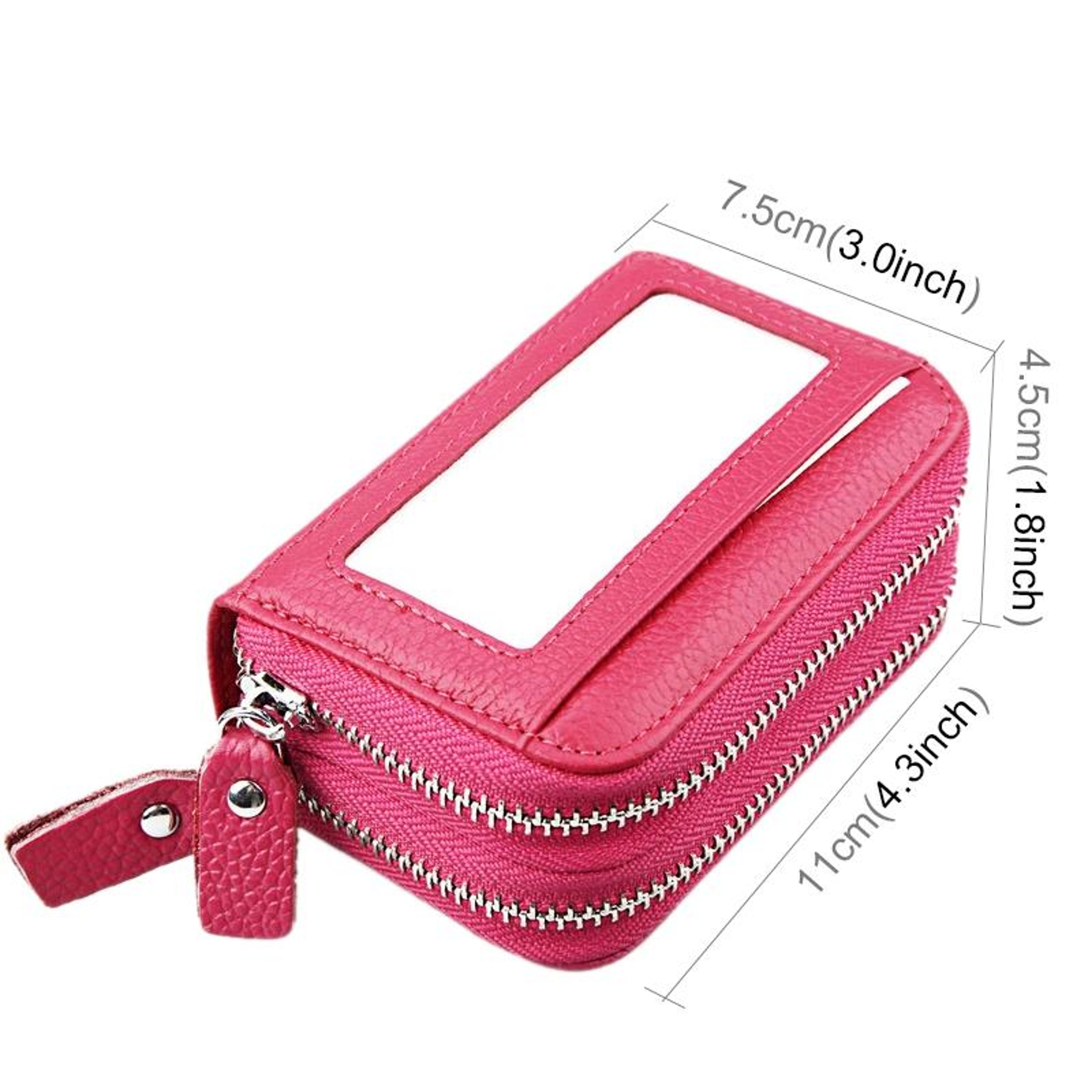 Small Leather Cosmetic Bag With Zipper 4