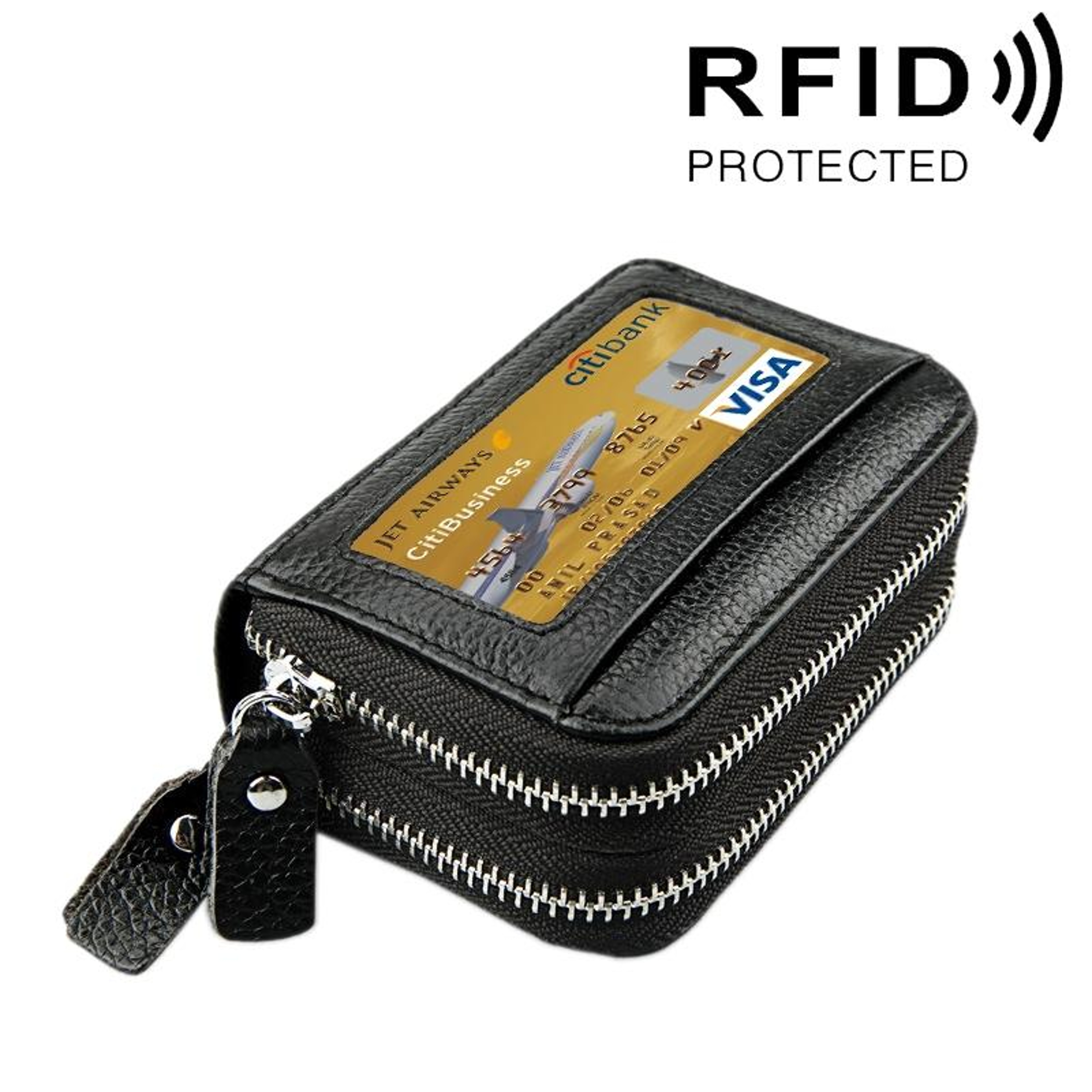 Small Leather Cosmetic Bag With Zipper 1