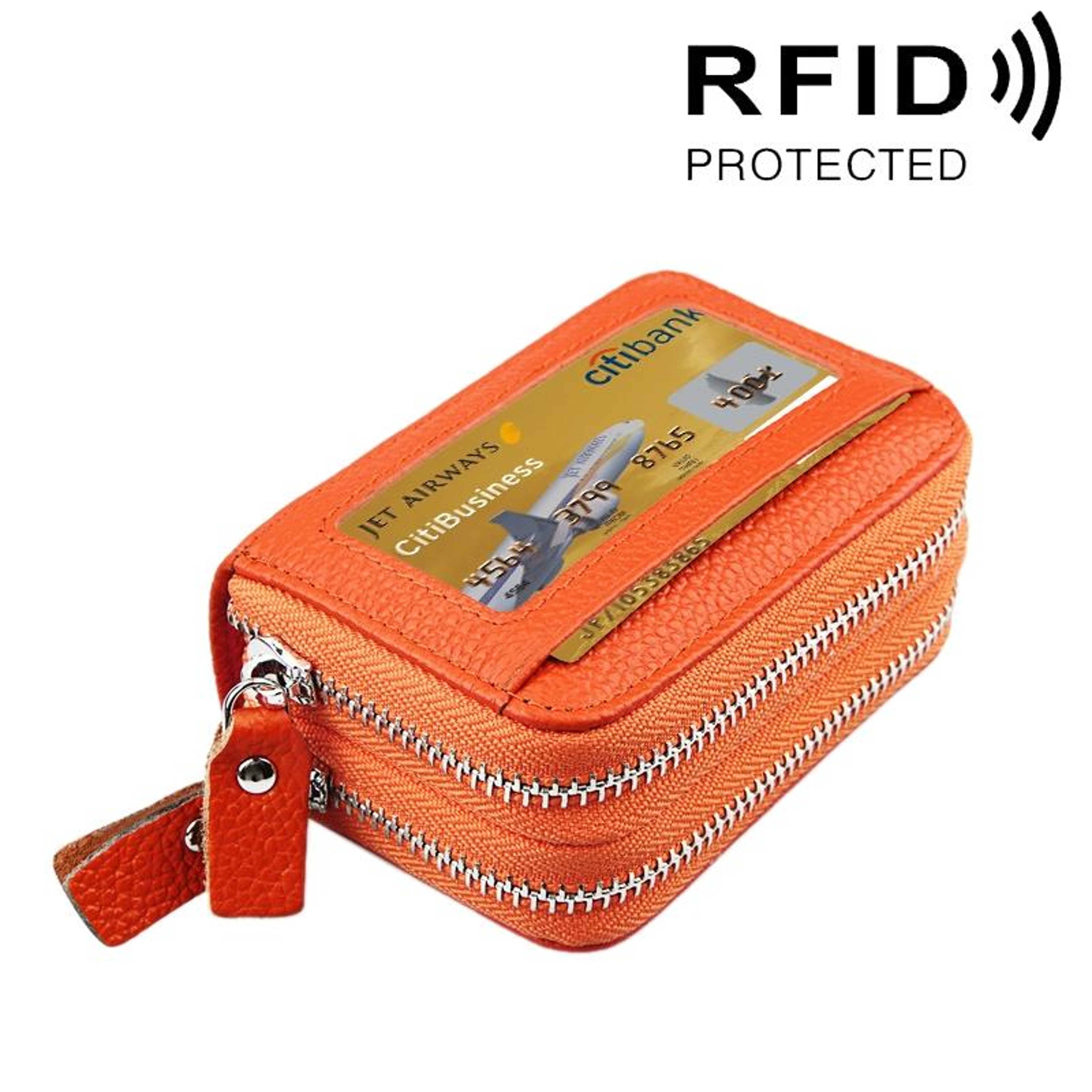 Small Leather Cosmetic Bag With Zipper 2