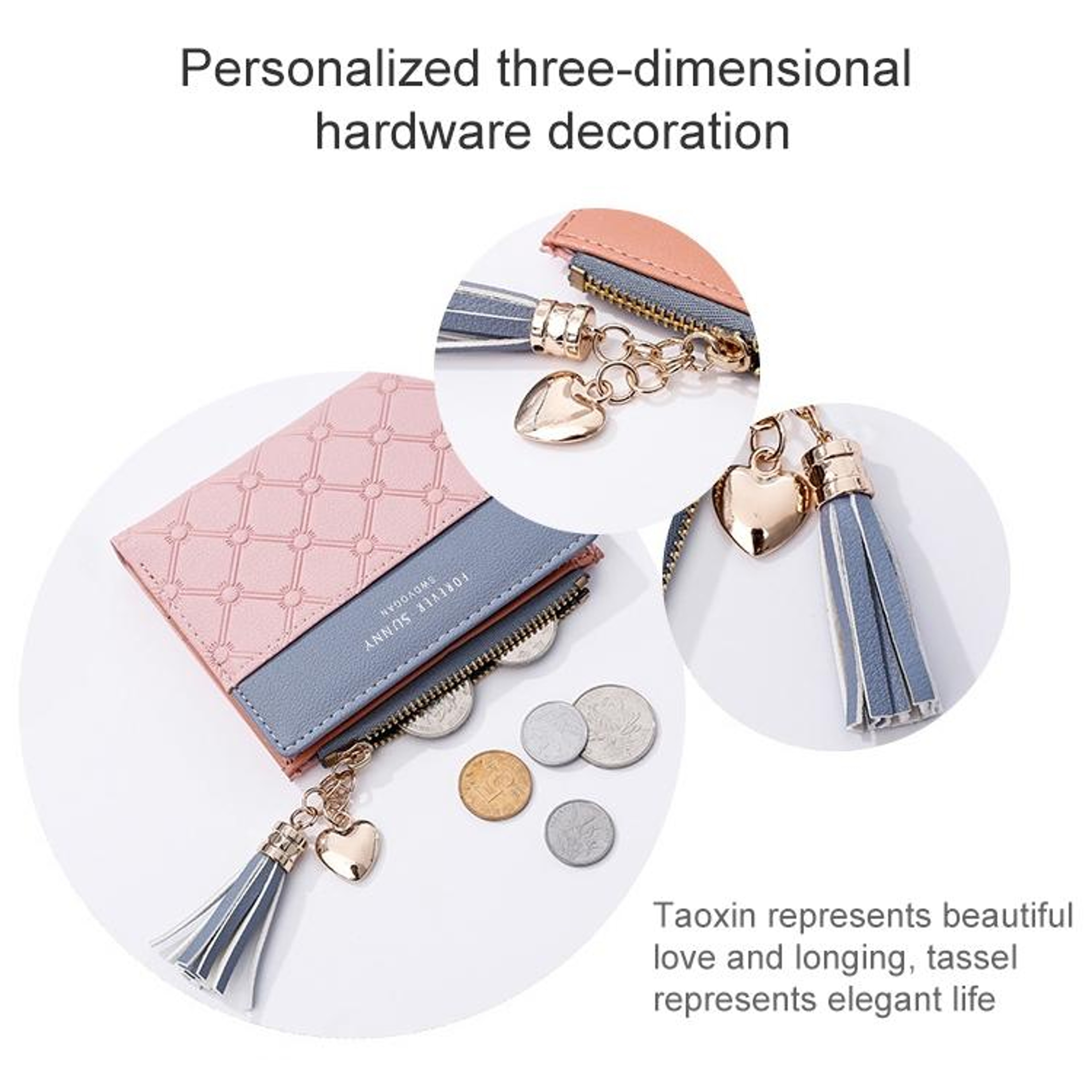 Small PU Leather Zipper Wallet and Cosmetic Purse – view 3