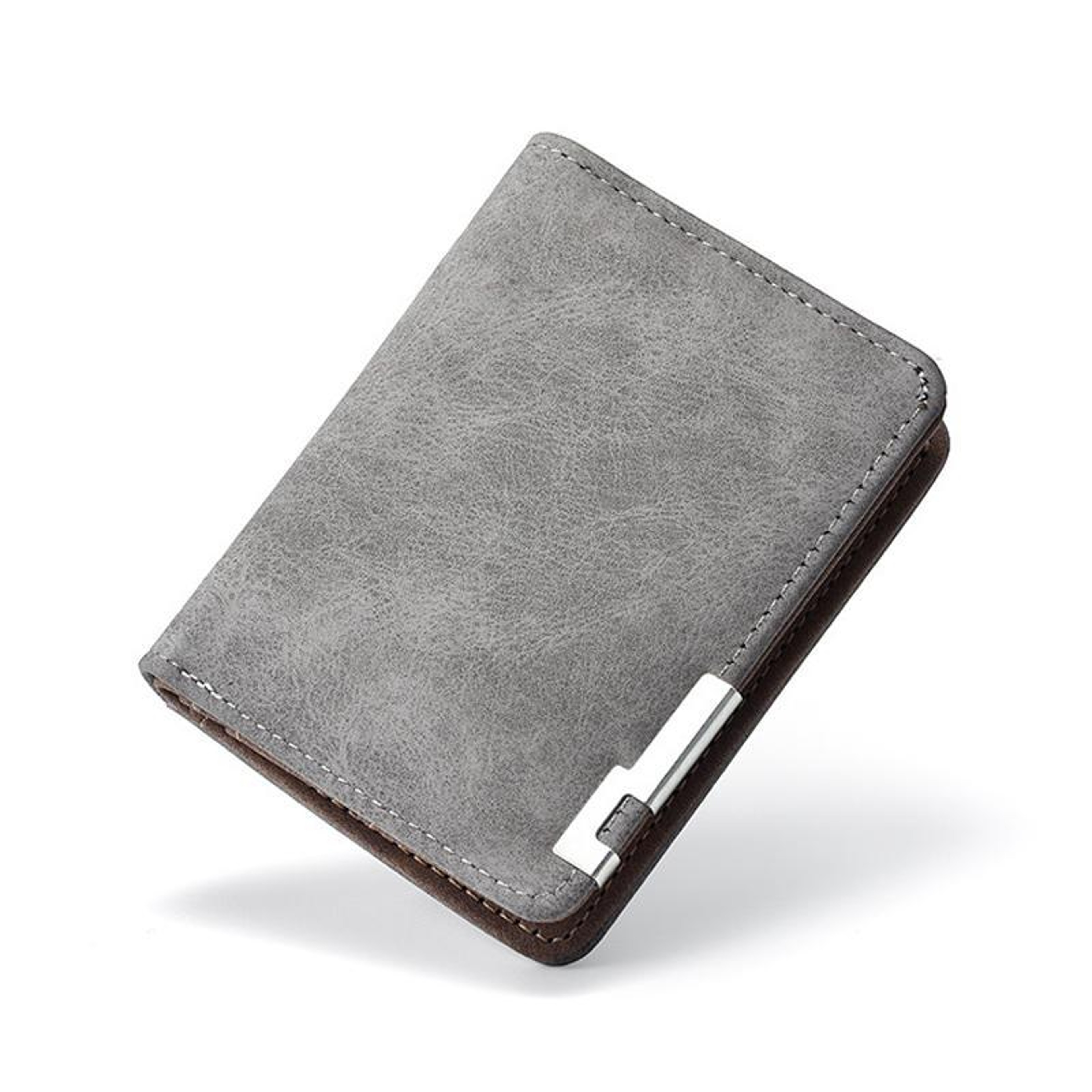 Retro Mens Blue Frosted PU Leather Bifold Wallet with Card Slots and ID Window – view 13