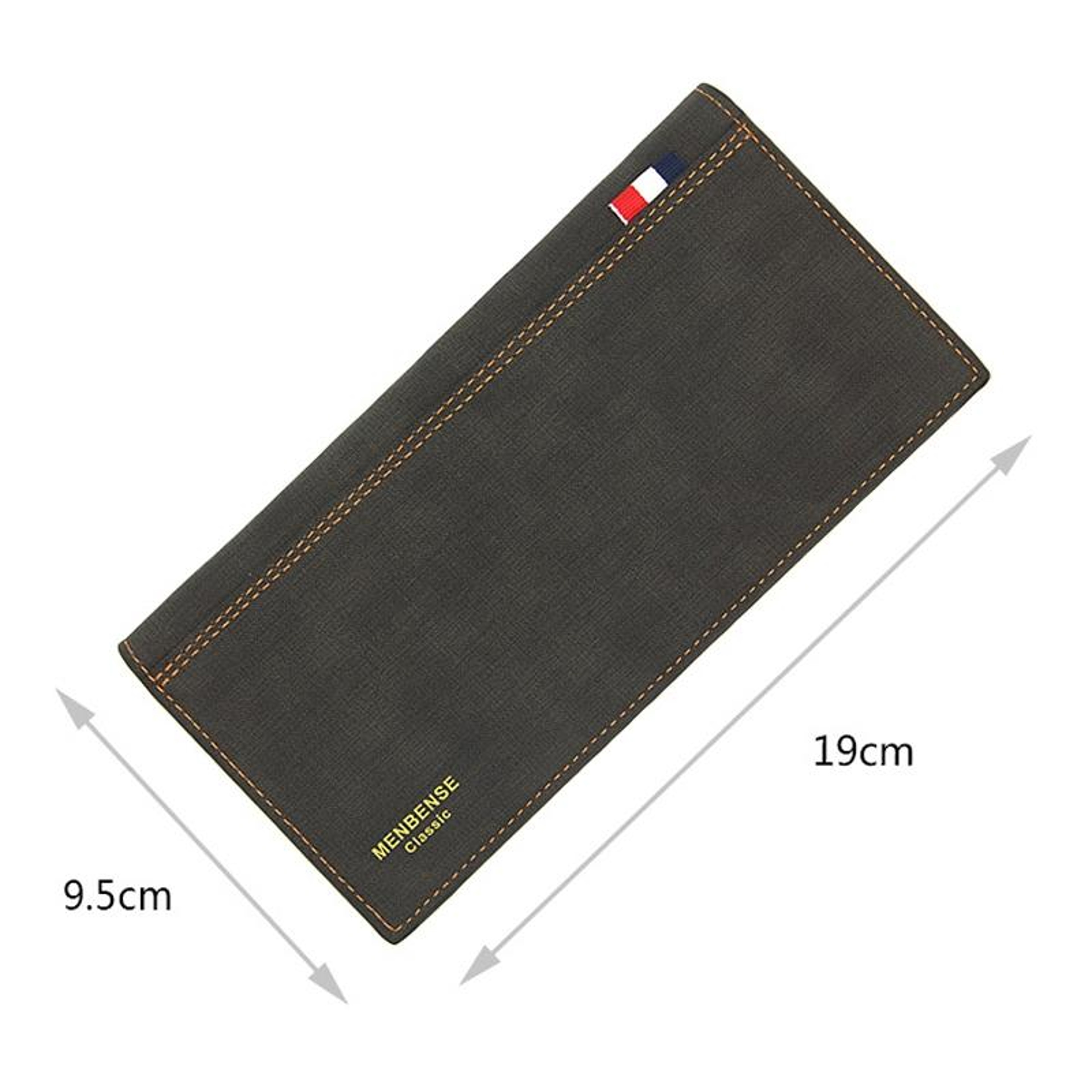 Mens Long Bifold Wallet with Zippered Coin Pocket and Multiple Card Slots Dark Brown – view 2