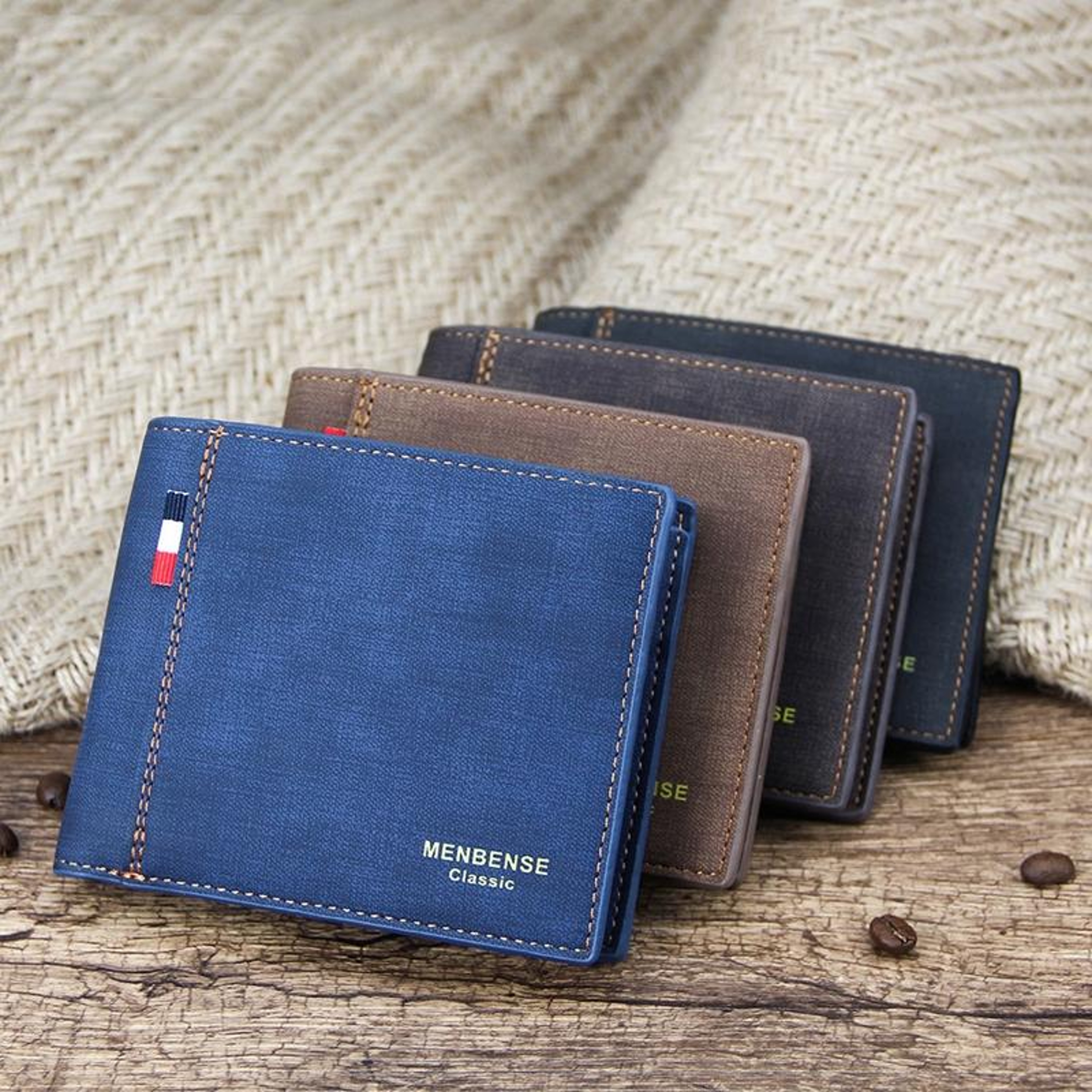 Mens Trifold PU Leather Wallet with Multiple Card Slots and Zipper Coin Pocket – view 2