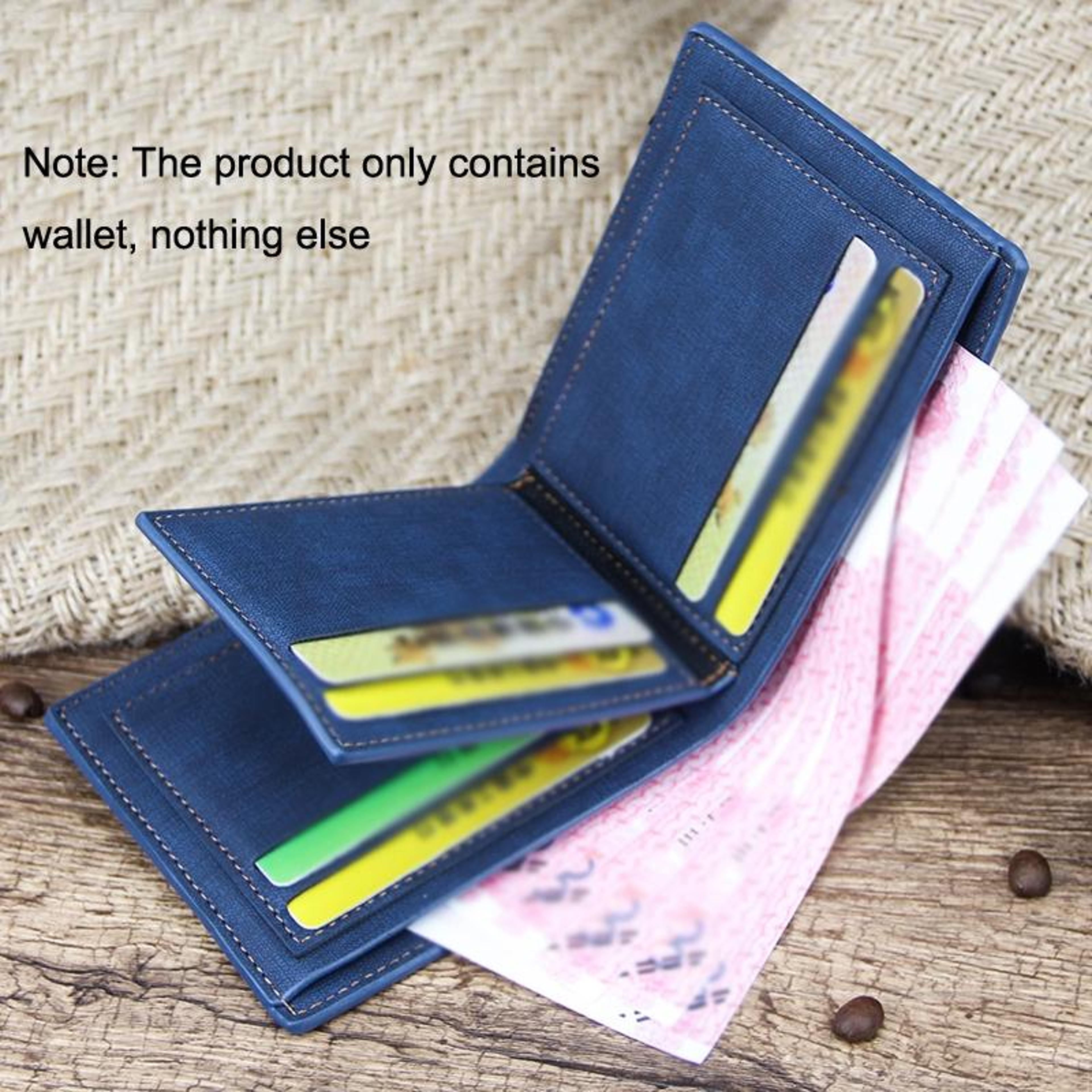 Mens Trifold PU Leather Wallet with Multiple Card Slots and Zipper Coin Pocket – view 6
