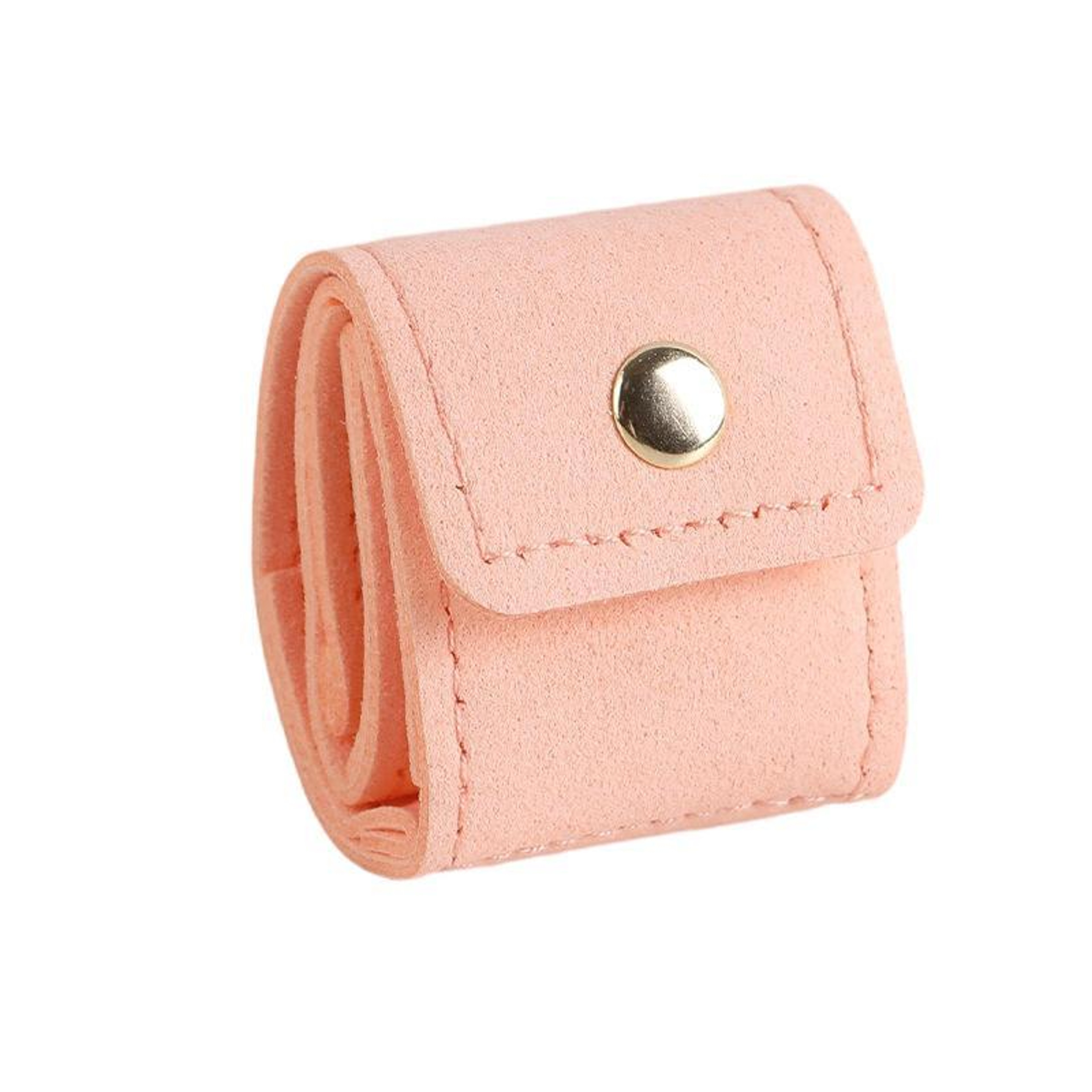 Mini Travel Jewelry Pouch with 4 Compartments and Snap Closure Pink – view 10
