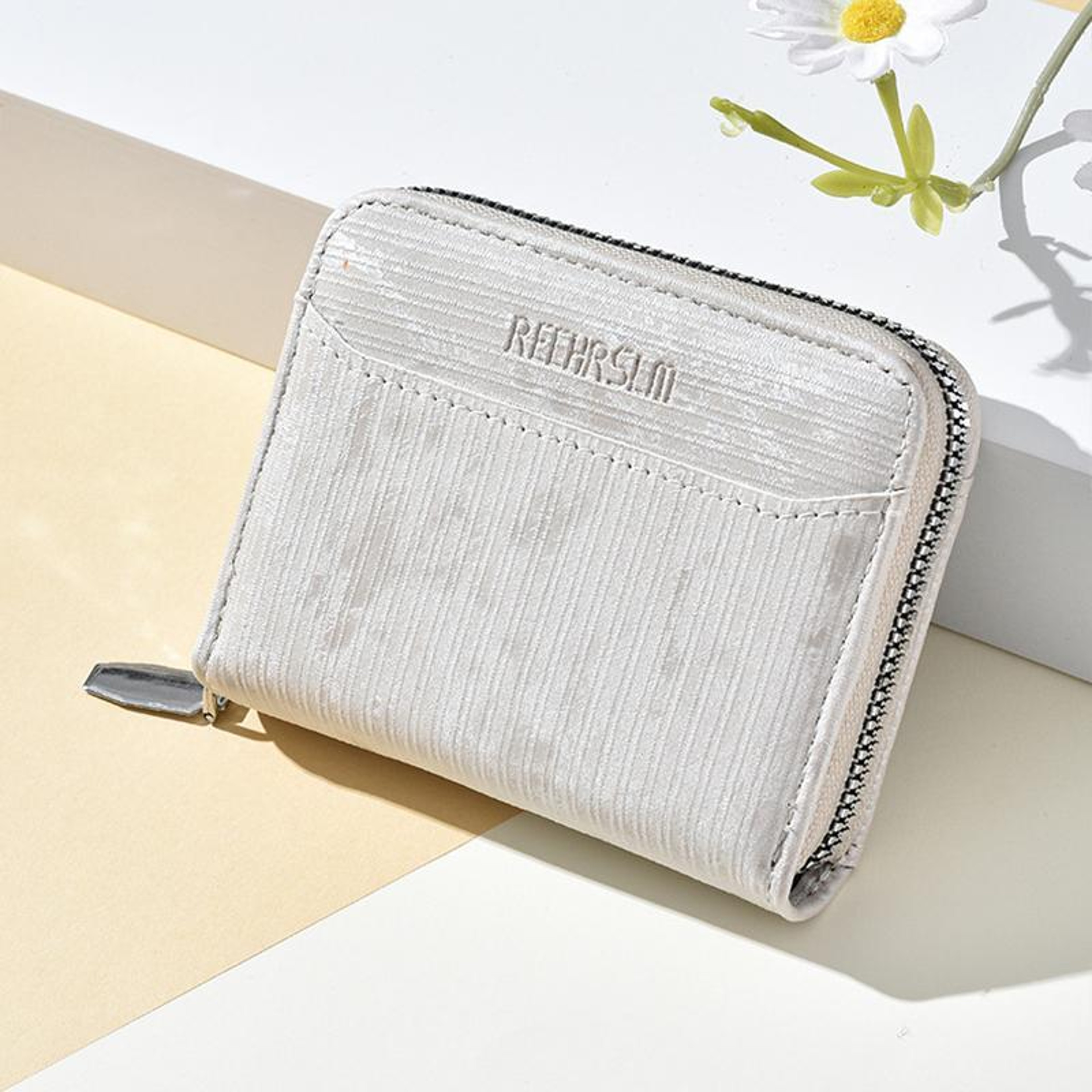 Compact PU Leather Zipper Wallet with Coin Pocket and Multi Card StoragePink – view 15