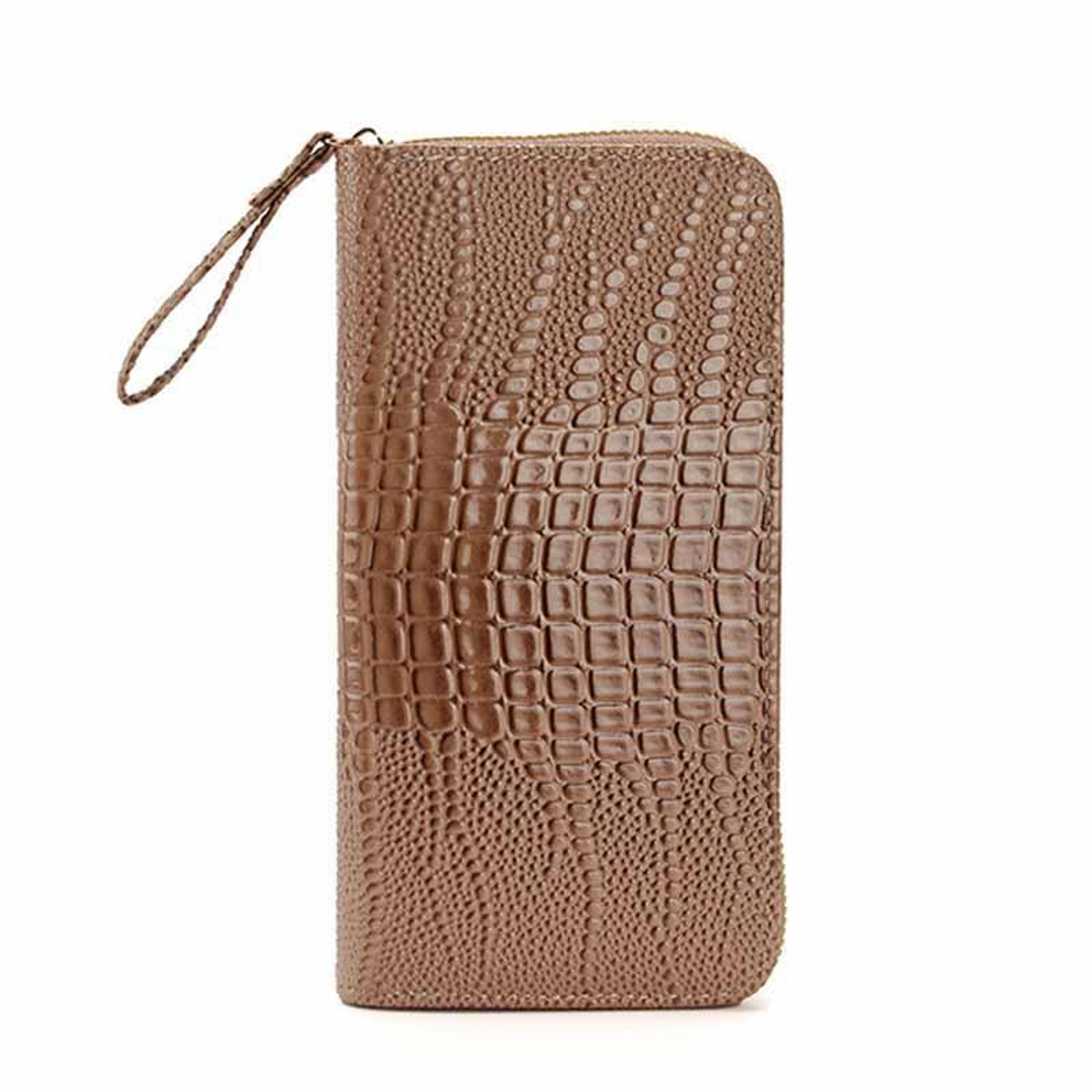 Womens Alligator Pattern Wallet with Multi Card Slots and Wristlet Clutch Black – view 8