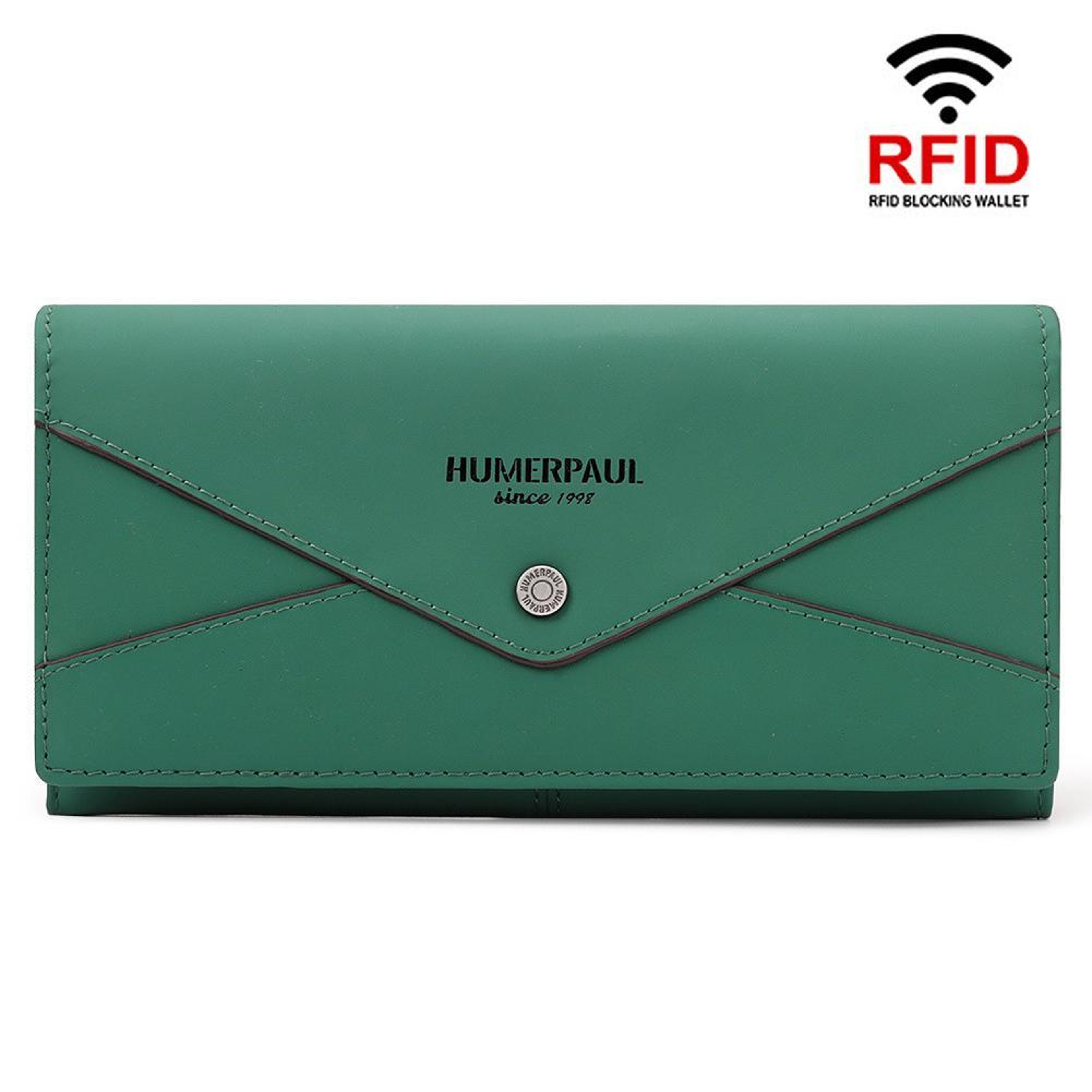 Womens Beige Leather RFID Long Wallet with Multi Card Holder – view 9