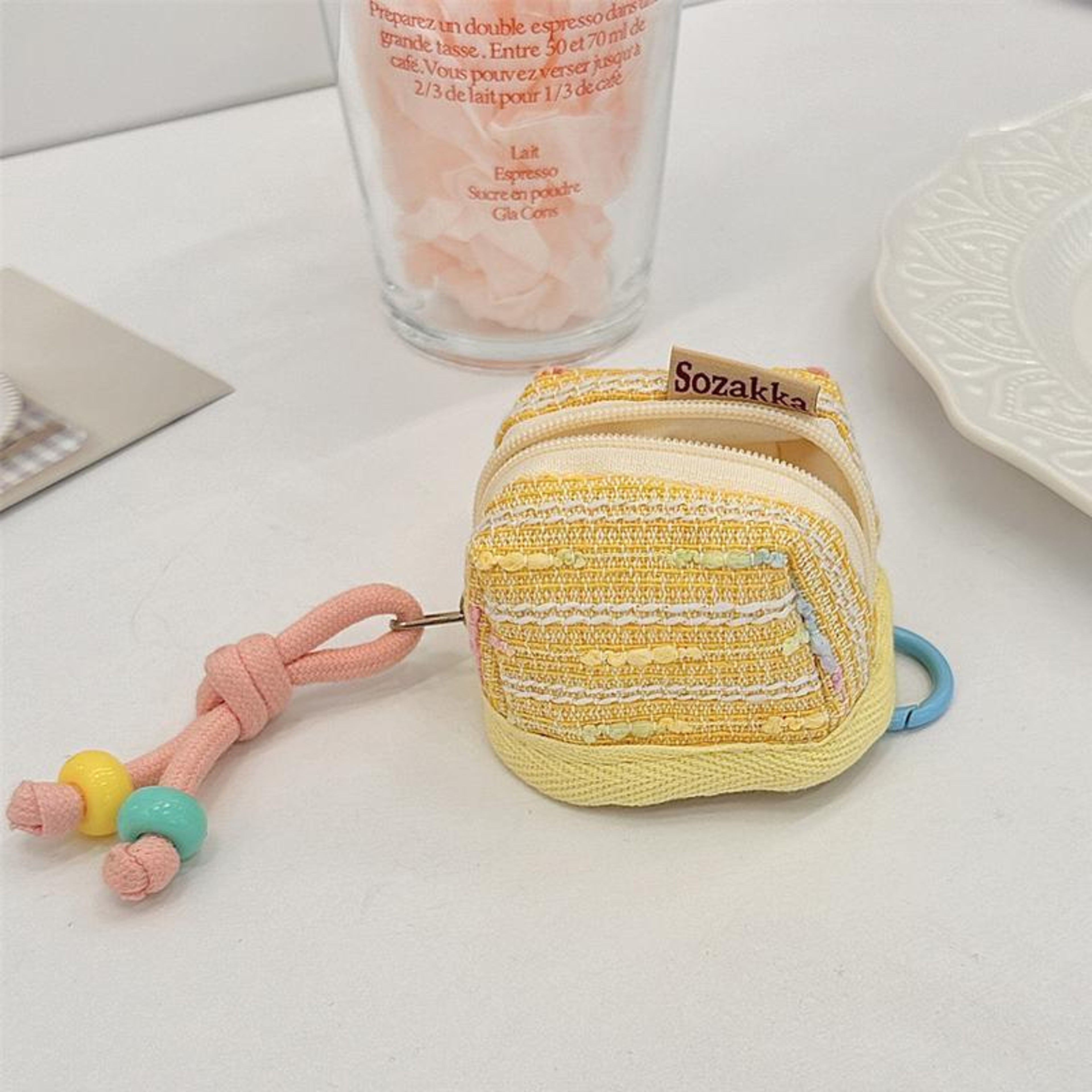 Cute Soft Bluetooth Earphone Storage Pouch in Beige – view 10