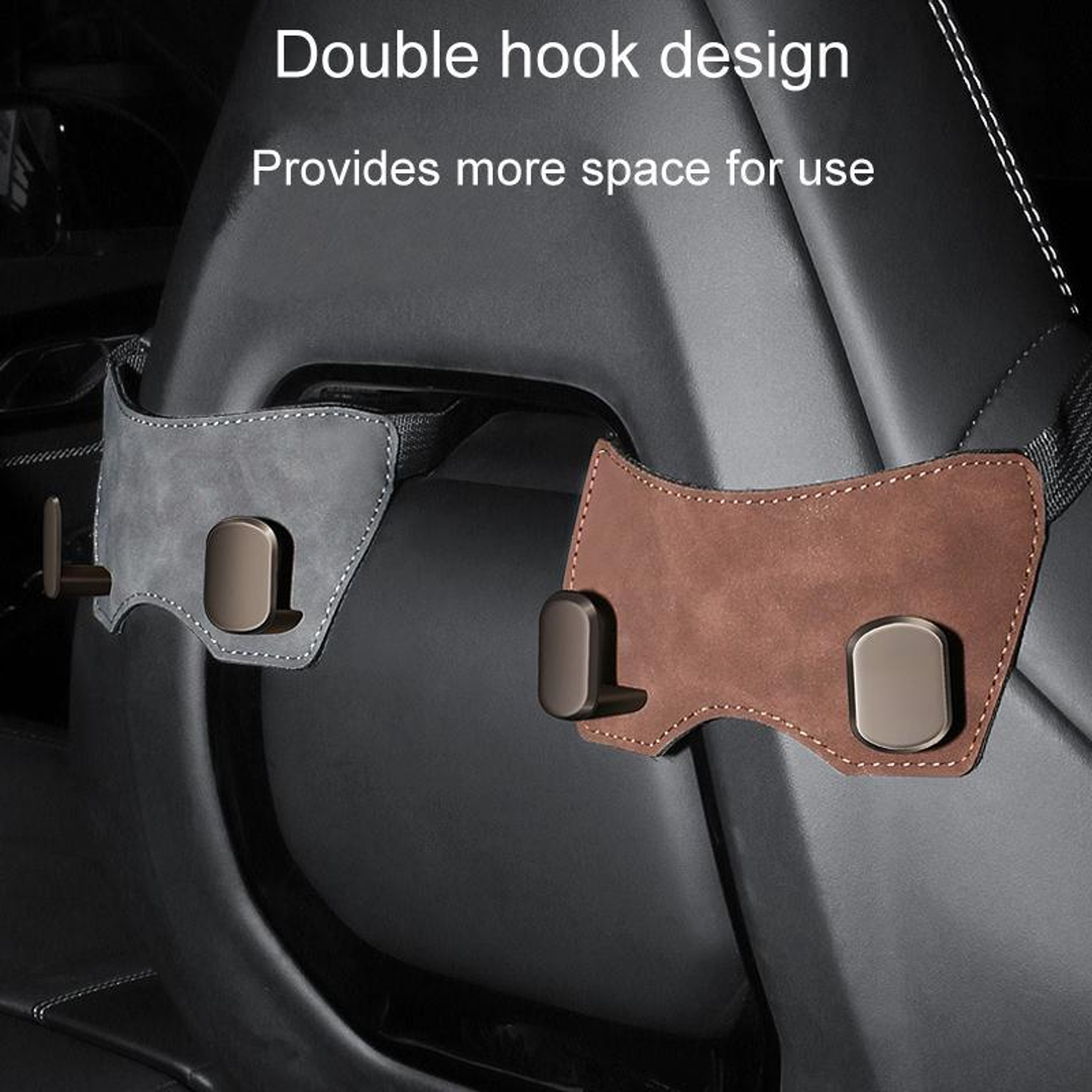 Car Seat Headrest Storage Hooks with 360 Rotation Black – view 6