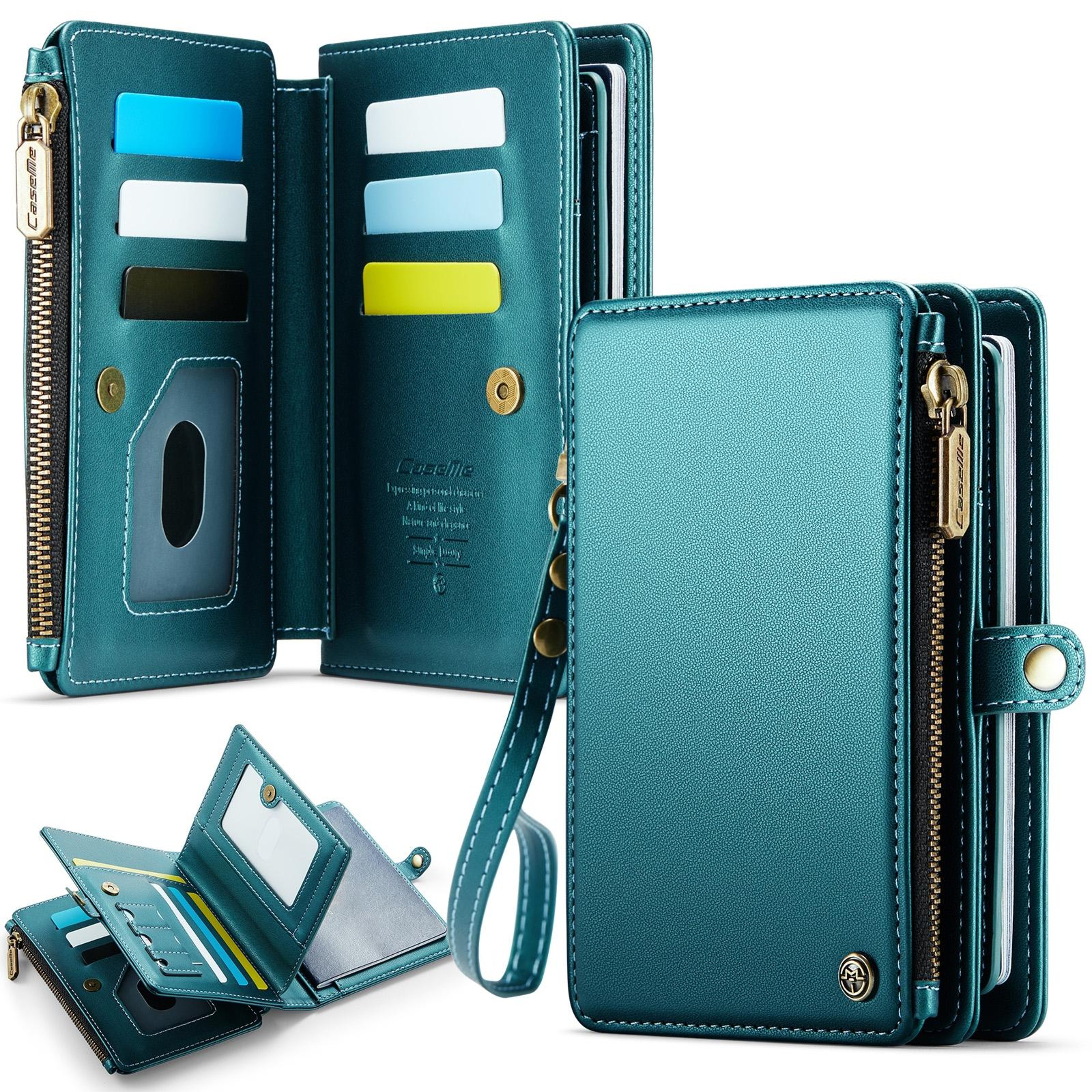 RFID Blocking Passport Wallet with Card Slots and Zipper Pocket Black – view 11