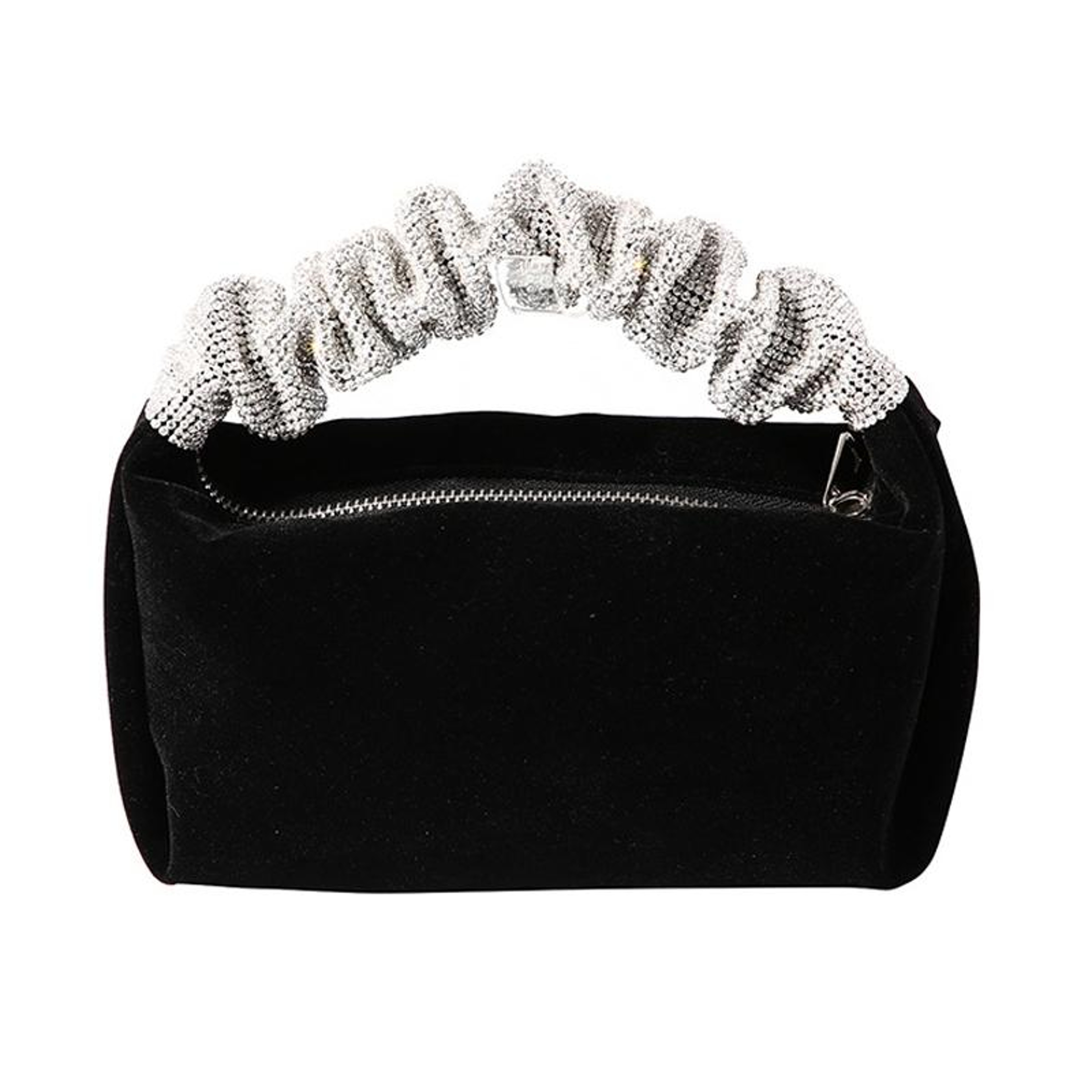Black Velvet Rhinestone Evening Clutch Bag for Women – view 1