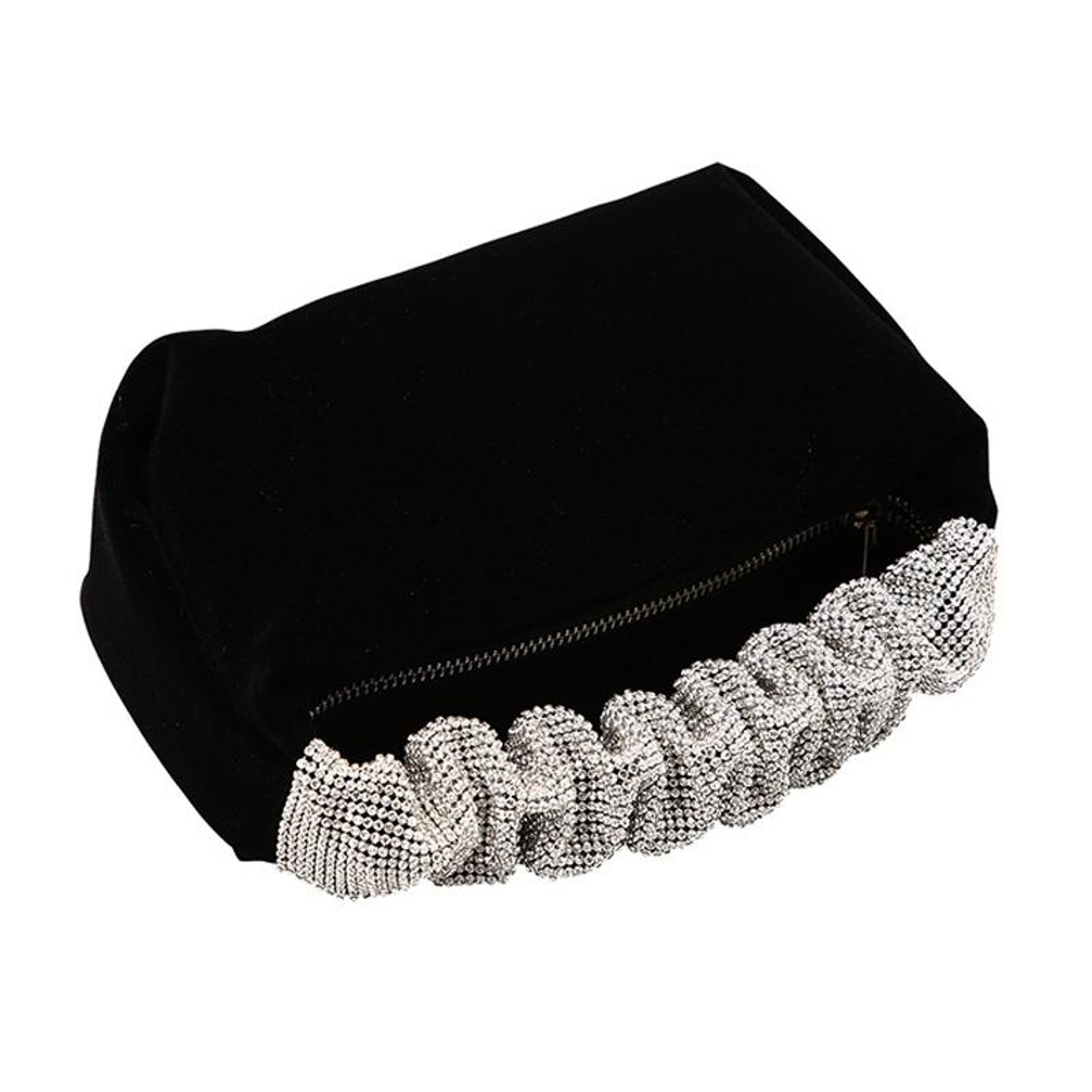 Black Velvet Rhinestone Evening Clutch Bag for Women – view 2