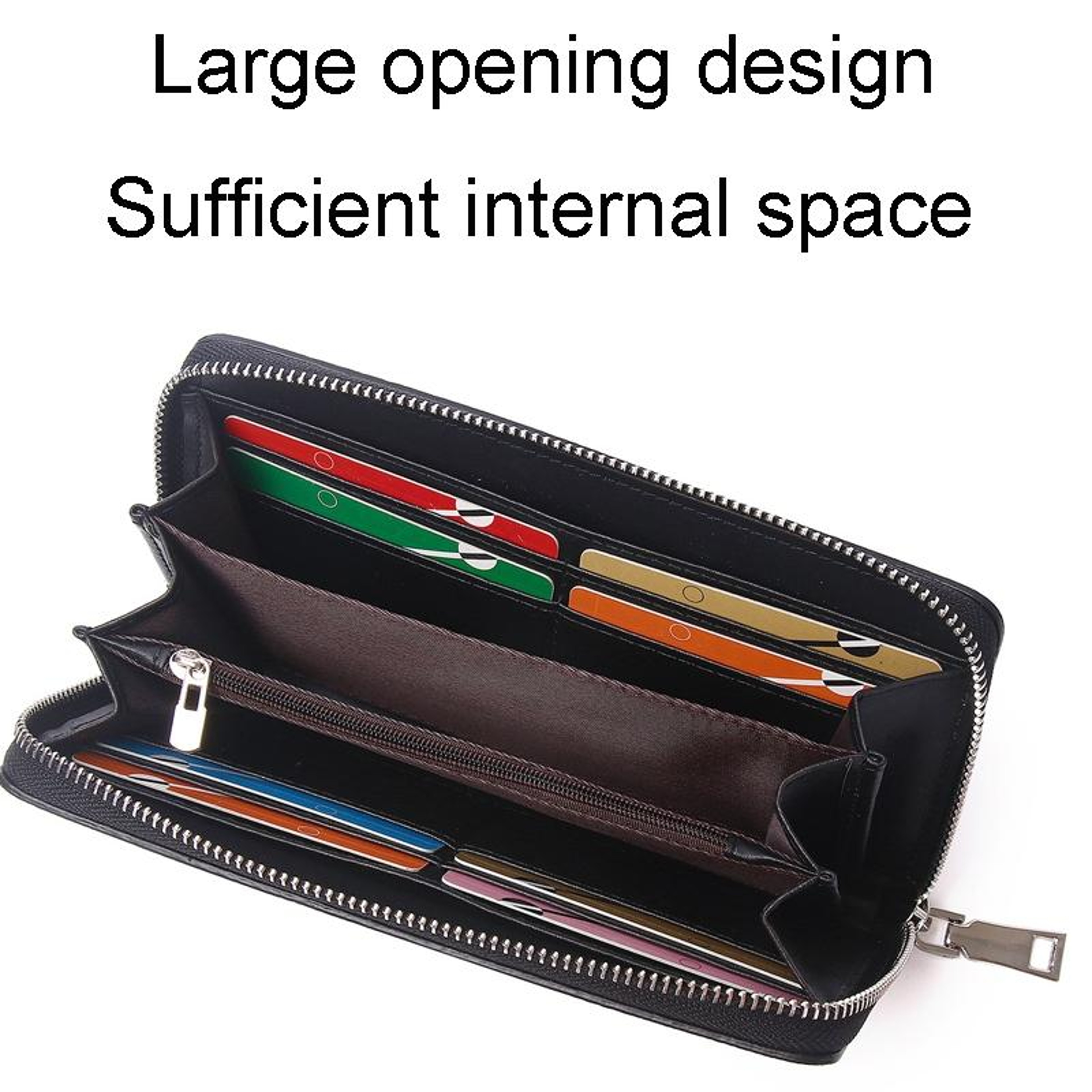 Womens PU Leather Wristlet Wallet with Zipper and Multi Card Storage – view 4