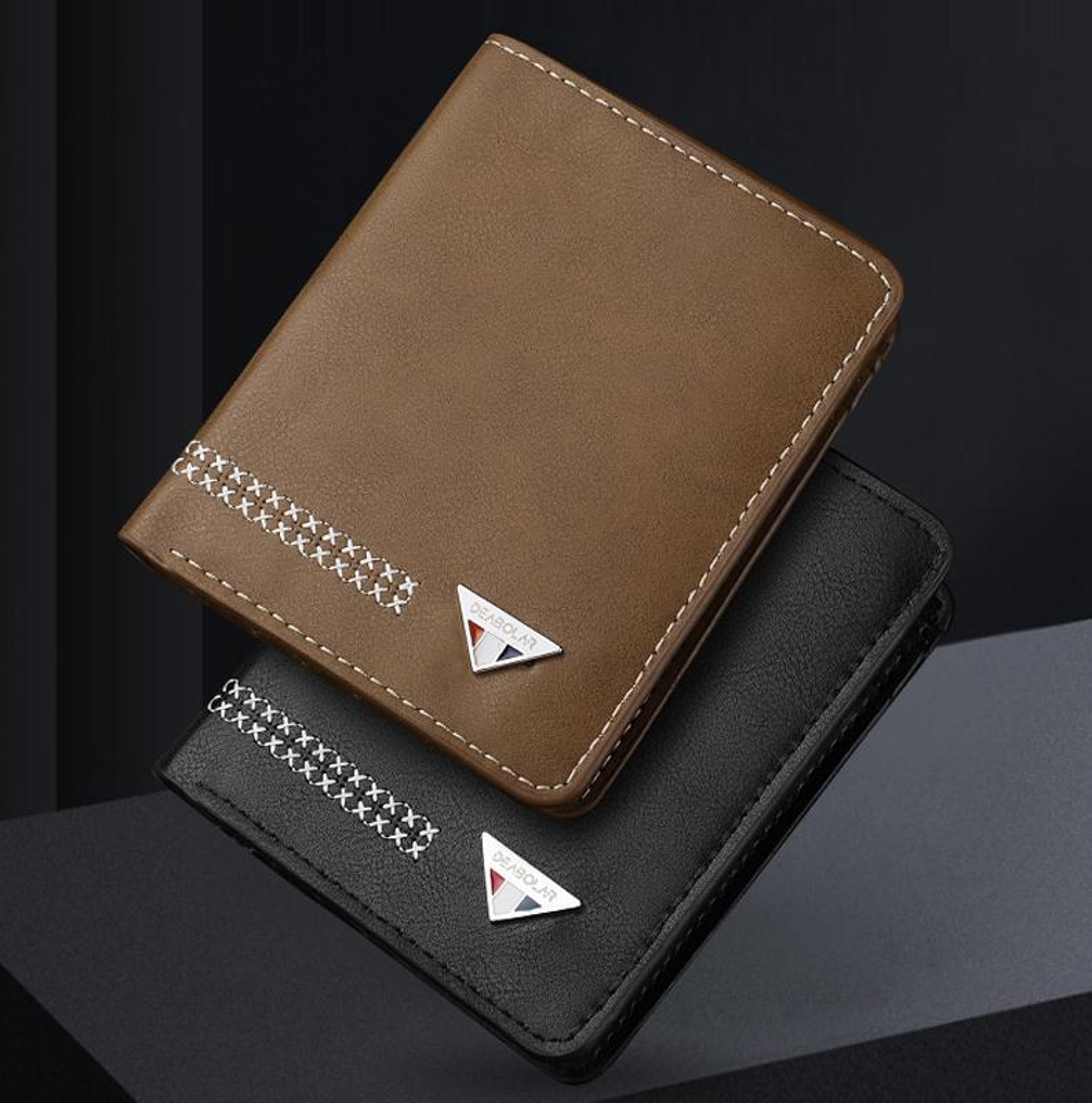 Mens Brown PU Leather Bifold Wallet with Multi Card Slots and ID Holders – view 7