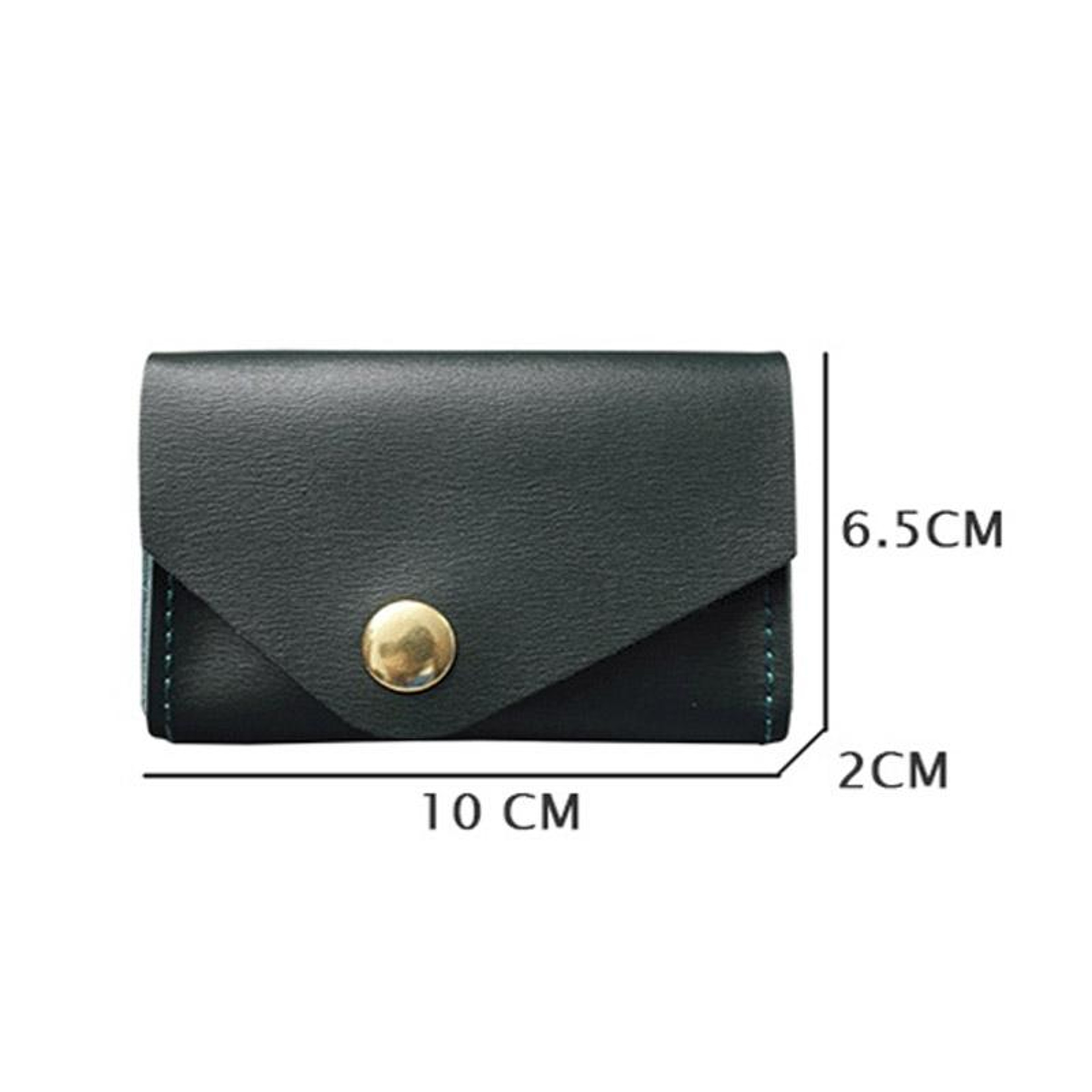 Green Cowhide Leather Card Holder with Magnetic Closure – view 3