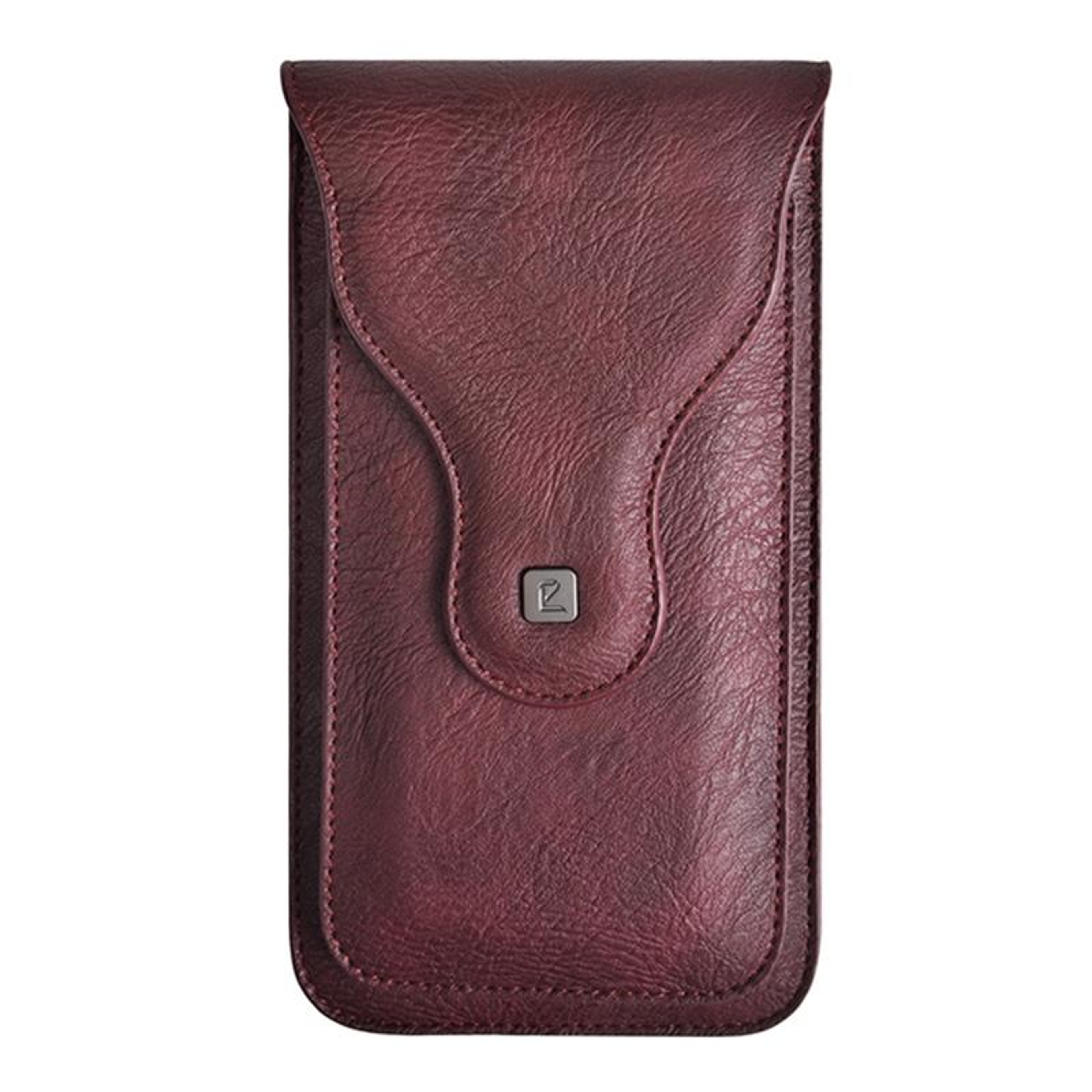 Double Layer Leather Belt Phone Pouch for 6.5 Inch Phones Wine Red – view 1