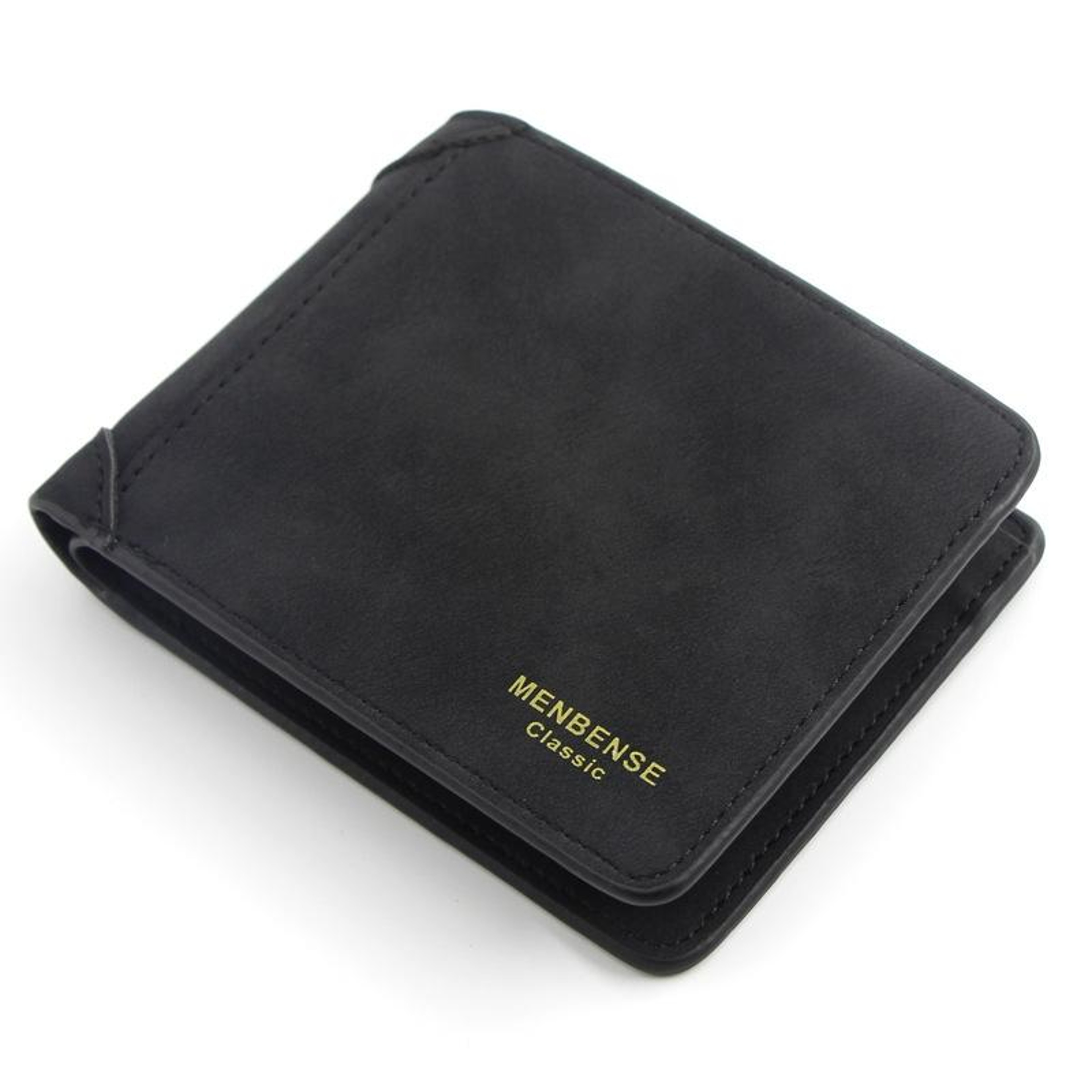 Mens Light Grey Matte PU Wallet with Zipper Pocket and ID Window – view 10