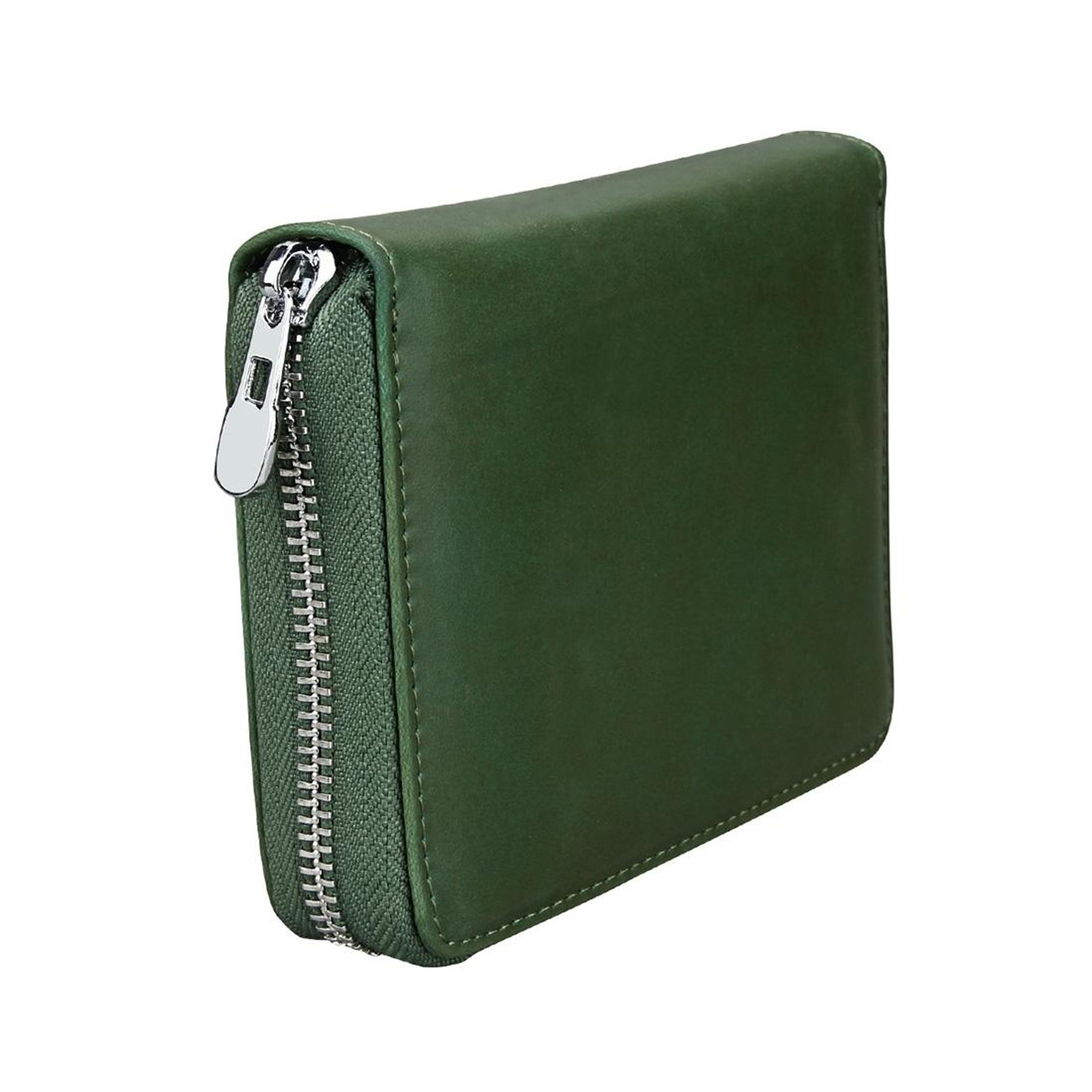 RFID Blocking Genuine Leather Card Holder Wallet Army Green – view 4