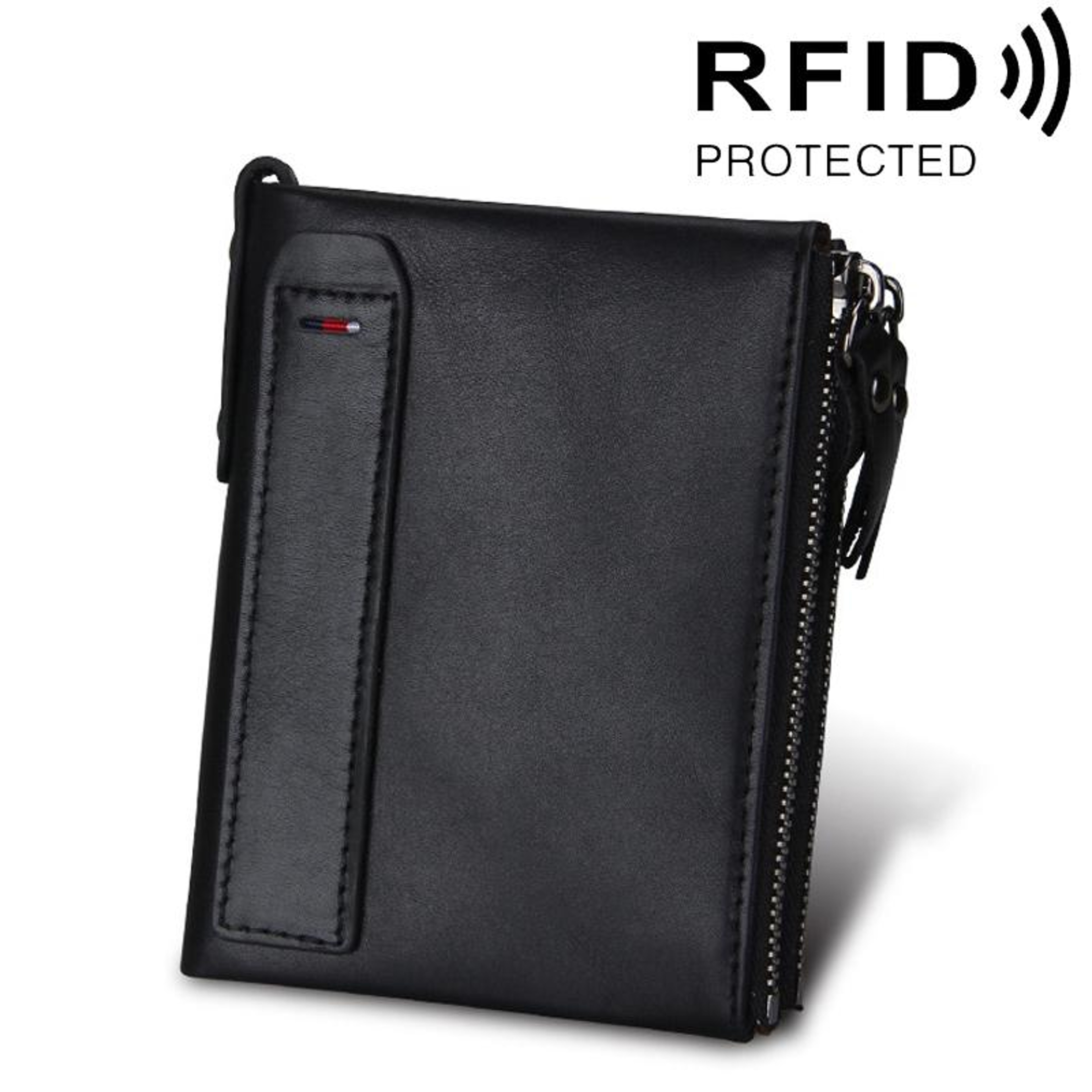 Genuine Cowhide Leather RFID Blocking Wallet with Dual Zipper Card Holder – view 8